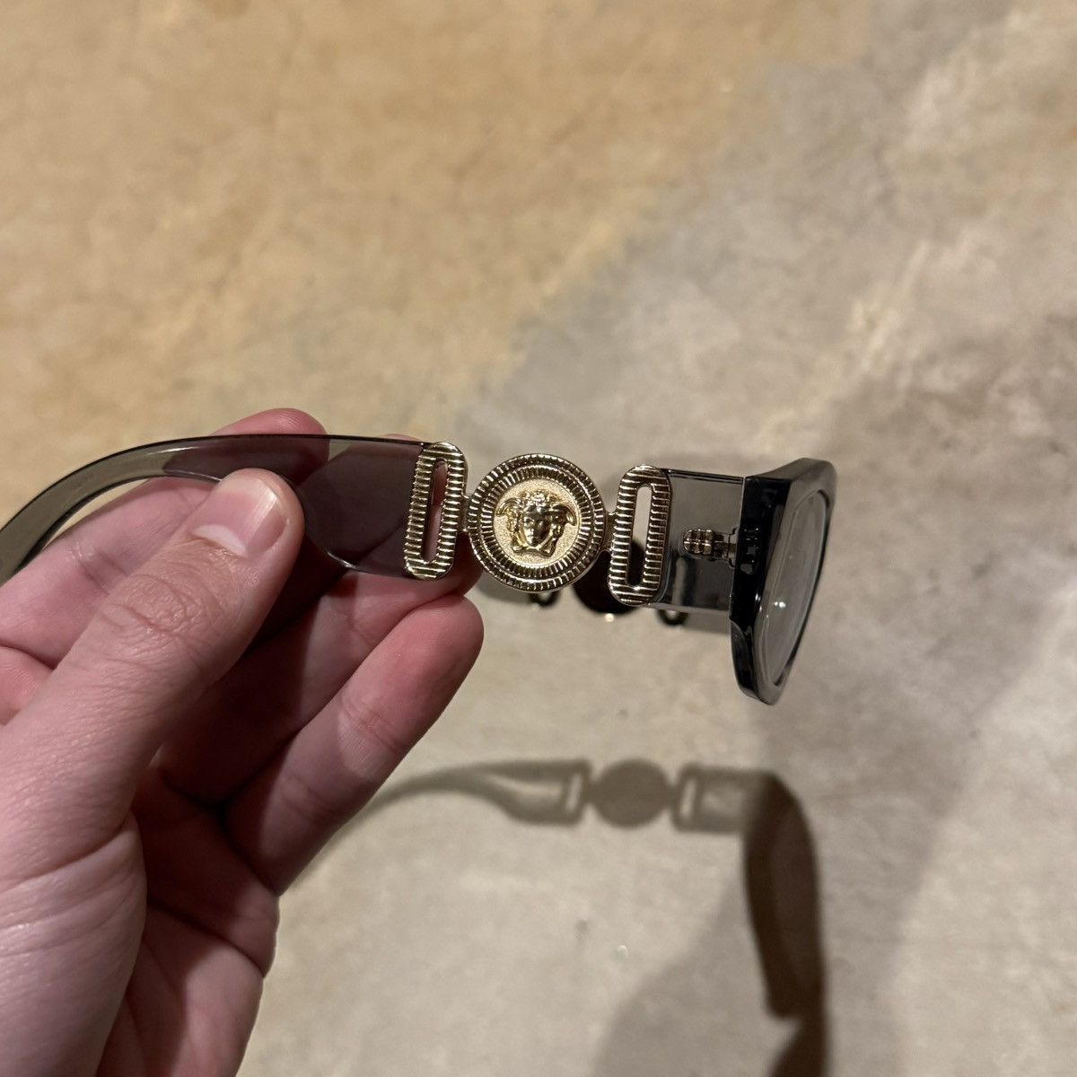 Versace Versace Medusa Logo Biggie Translucent Sunglasses Grey Size ONE SIZE - 5 Thumbnail