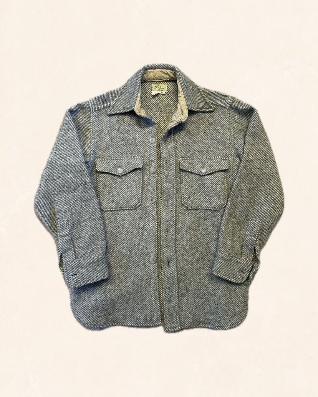L.L. Bean Vintage 1970s L.L. Bean Virgin Wool Herringbone Shirt Jacket Size US M / EU 48-50 / 2 - 1 Thumbnail