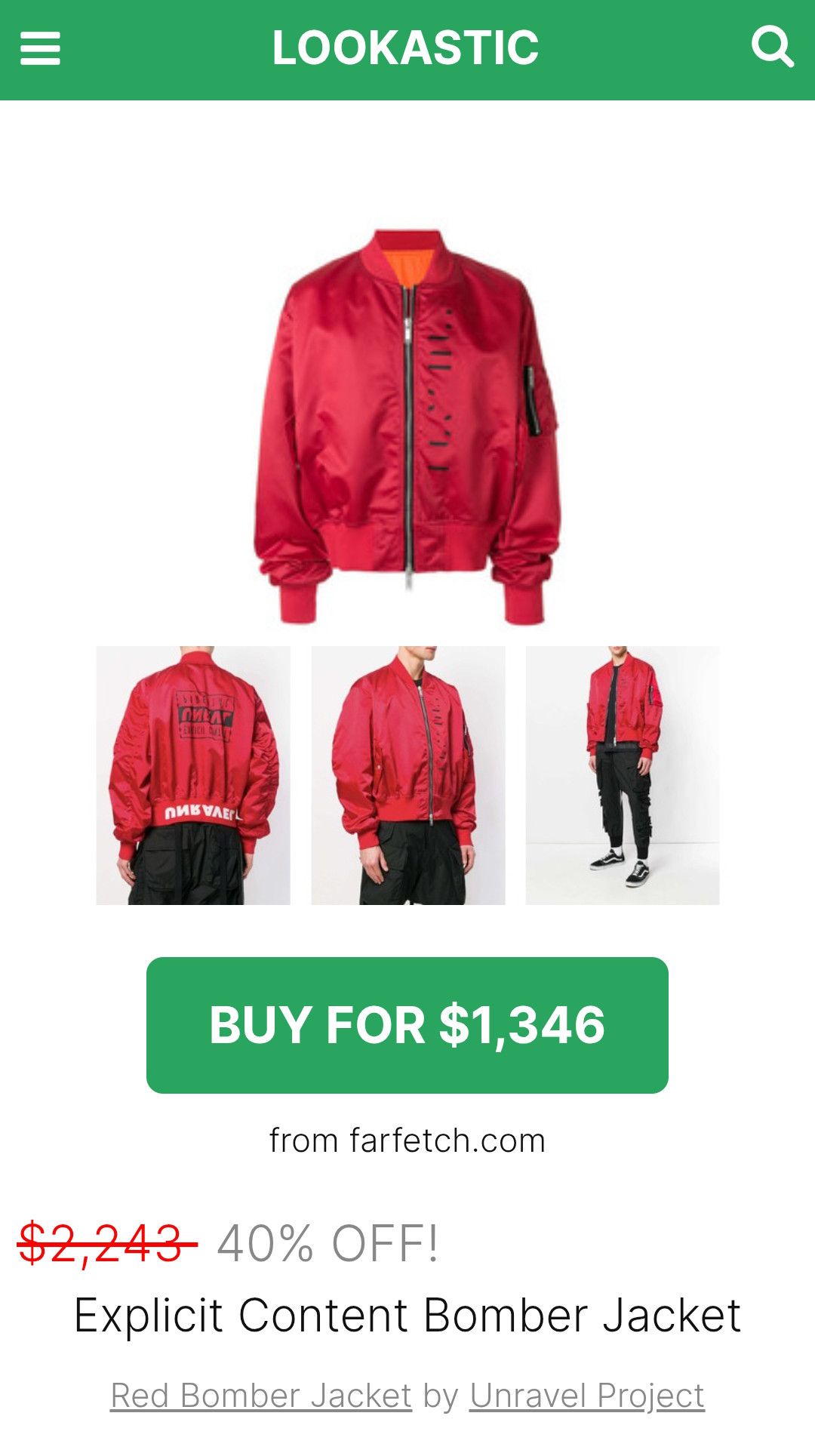 Ben Taverniti Unravel Project Explicit Content Red Bomber Jacket Size US M / EU 48-50 / 2 - 20 Thumbnail