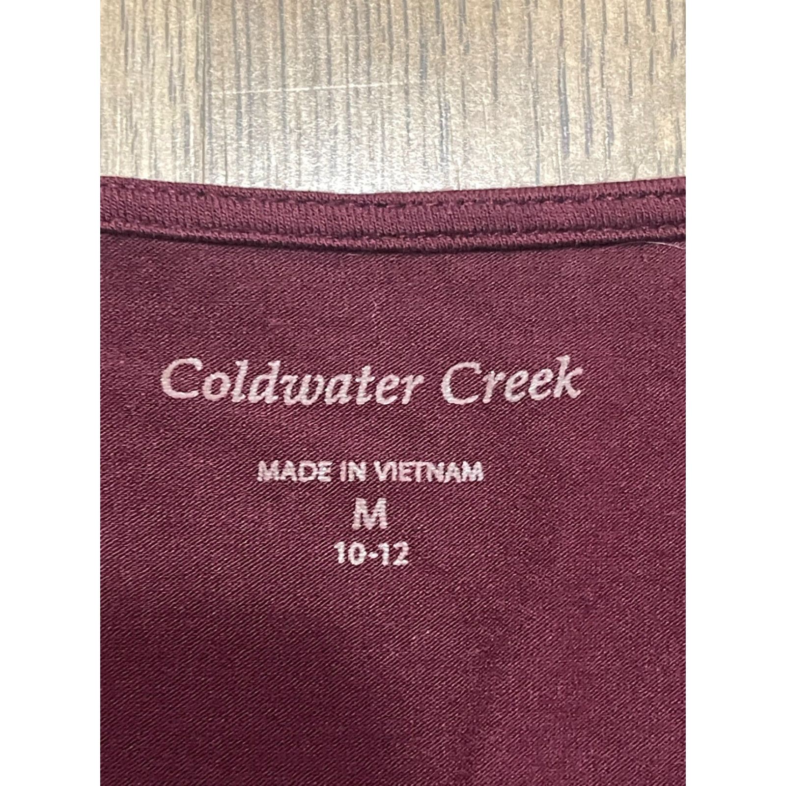 Coldwater Creek Coldwater Creek Women's Shirt Size Medium Maroon V-neck Long Sleeve Ruffles Size M / US 6-8 / IT 42-44 - 7 Thumbnail
