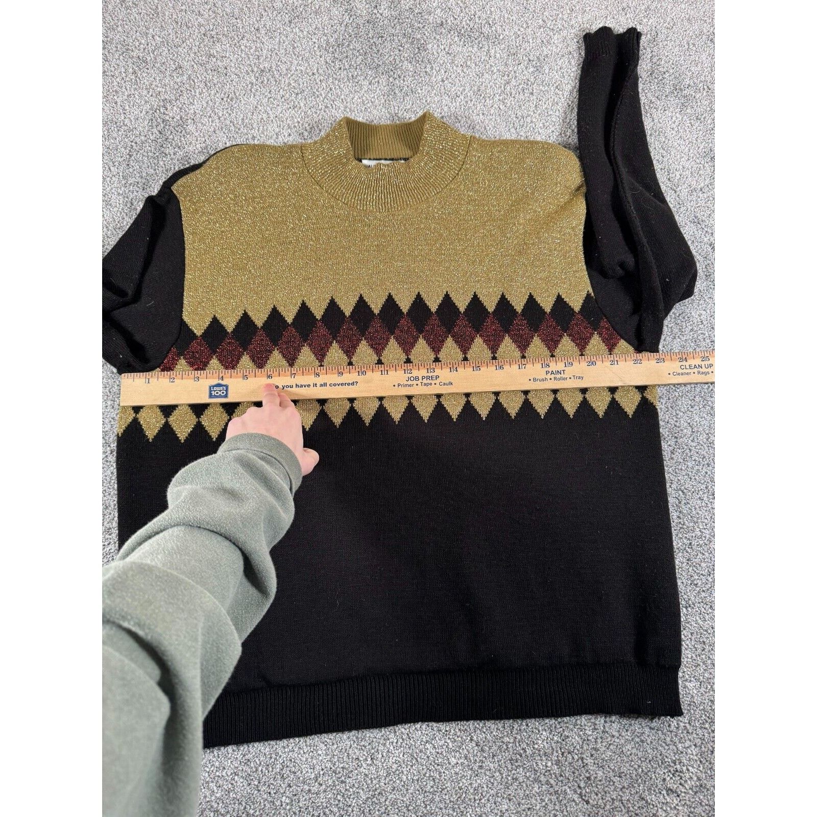 Other Vintage 80s 90s Sweater Women XL Argyle Sparkly Vintage Chic Size XL / US 12-14 / IT 48-50 - 5 Thumbnail