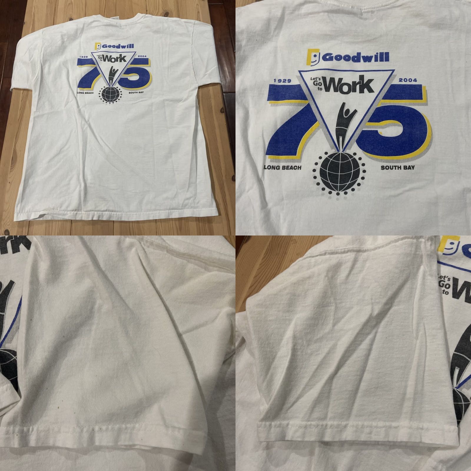 Port & Company Goodwill 75th Anniversary Port & Company T-Shirt Graphic Print White XL Men Crew Neck Short Sleeve Size US XL / EU 56 / 4 - 9 Thumbnail