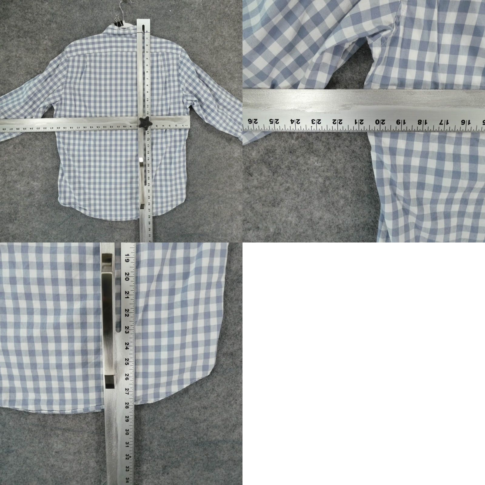 J.Crew J.CREW Shirt Men Medium Slim Fit Long Sleeve Button-Up Blue White Check Size US M / EU 48-50 / 2 - 8 Thumbnail