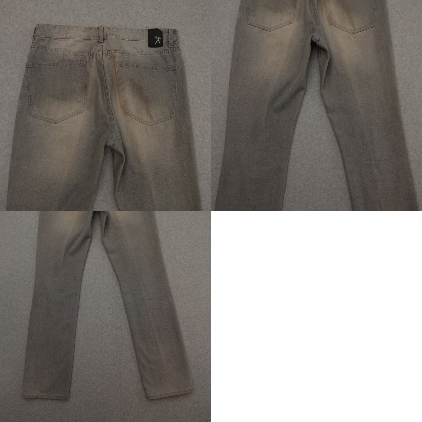 Ecko Unltd. Marc Ecko Jeans Men 36T (36X36) Regular Fit Denim Distressed Gray Cotton Straight Shirt/Jeans Size US 36 / EU 52 - 9 Thumbnail