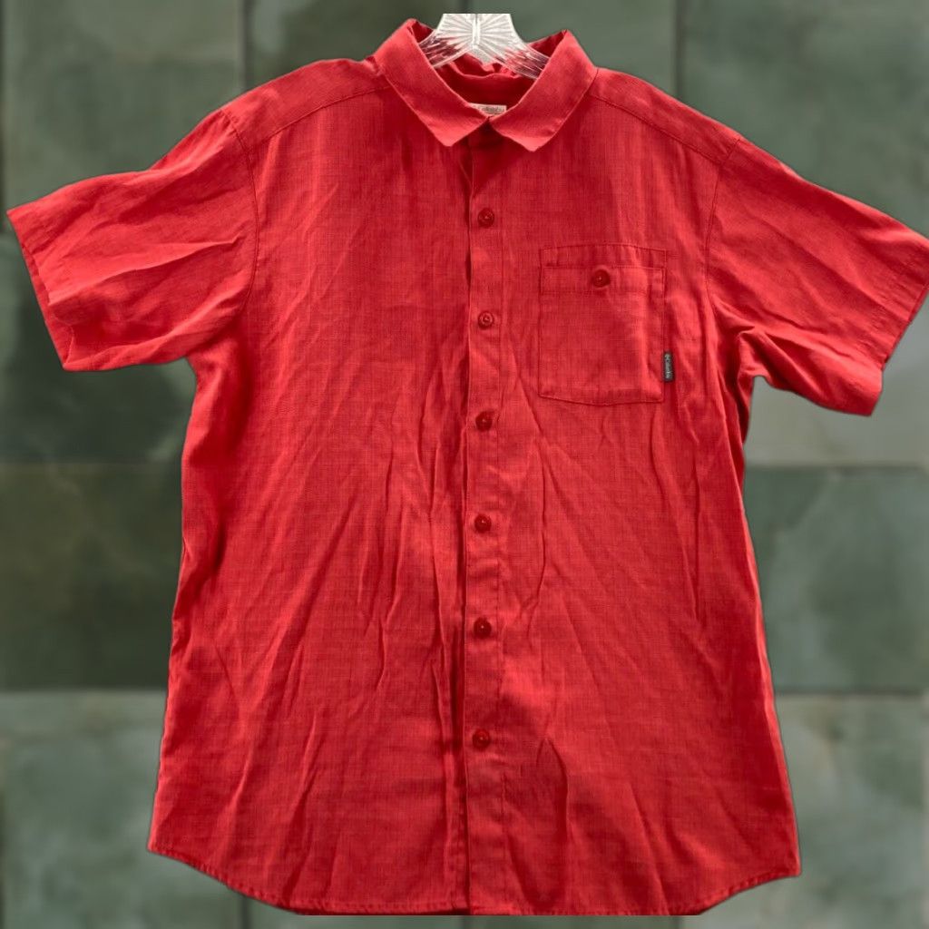 Vintage Columbia Shirt Mens Large Red Hiking Outdoors Summer Size US L / EU 52-54 / 3 - 1 Thumbnail