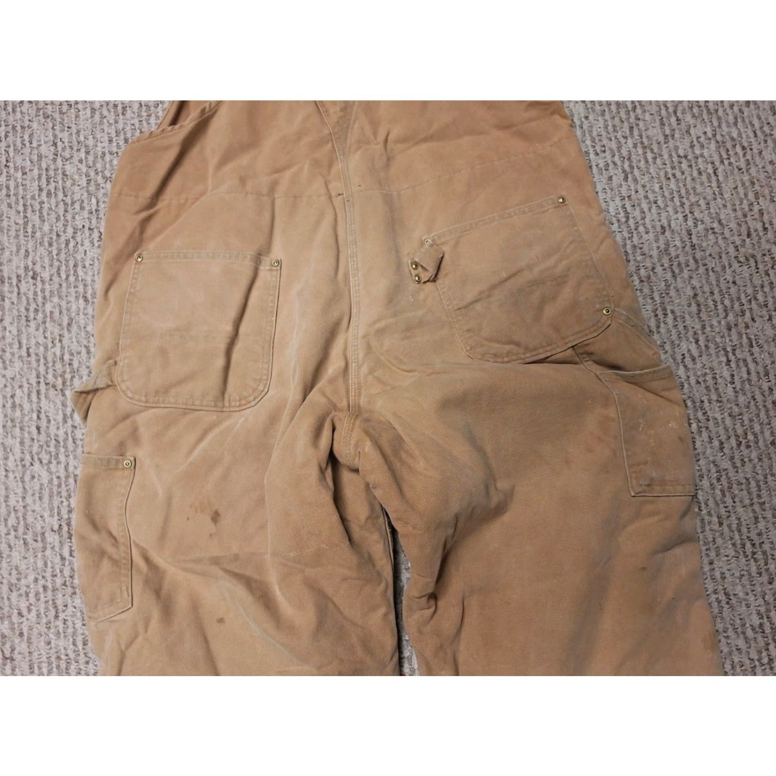 Carhartt VINTAGE Carhartt Duck Canvas Insulated Bib Overalls 42x30 Brown Workswear Distressed Double Knee USA Men Regular Overalls Winter Workwear Mens Size US 42 / EU 58 - 7 Thumbnail