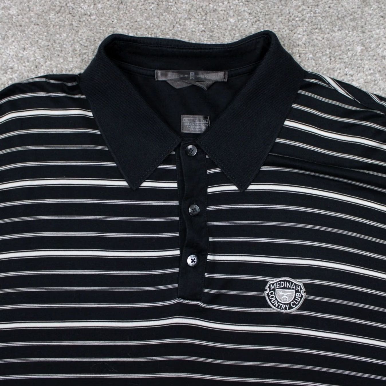 Nike Nike Tiger Woods Polo Shirt Mens XL Black Gray S/S Pullover Medinah CC Logo Size US XL / EU 56 / 4 - 5 Thumbnail