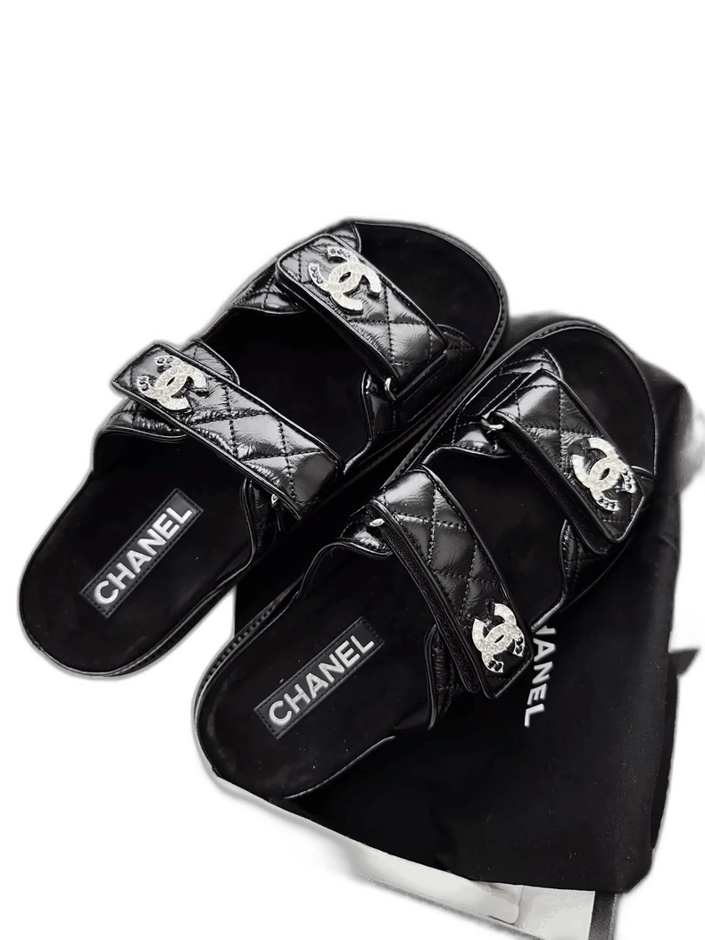 Chanel Chanel Black Velcro Beach Sandals Size 38.5 Size US 12 / IT 42 - 1 Thumbnail