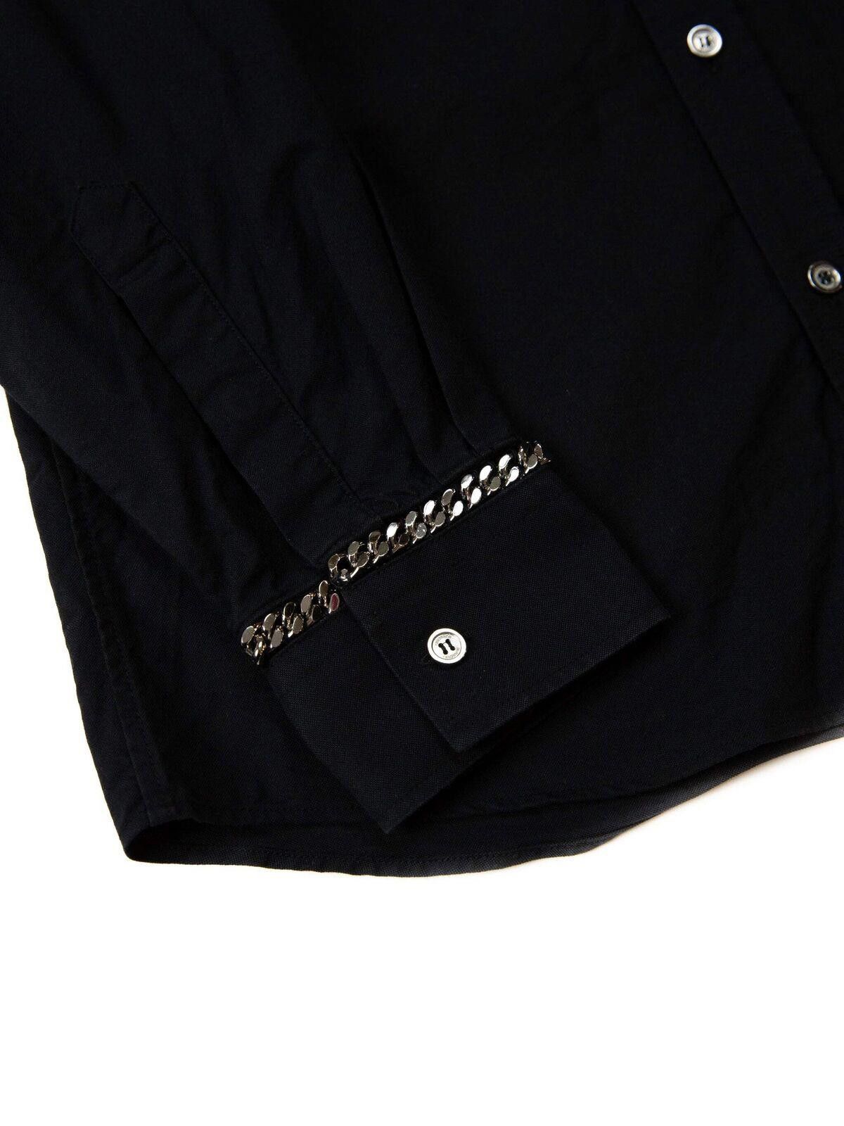 Burberry Burberry Mens Black Chain Detail Shirt Medium Black Size US M / EU 48-50 / 2 - 3 Thumbnail