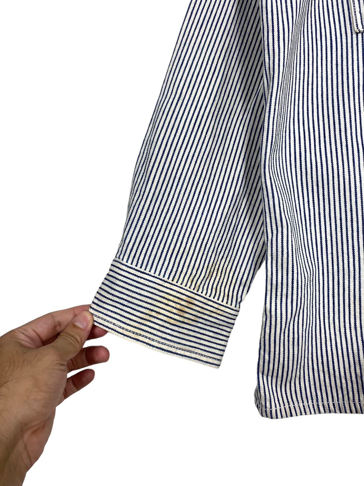 Japanese Brand Rare‼️ Kearney House hickory Stripe Workwear Shirt Size US M / EU 48-50 / 2 - 9 Thumbnail