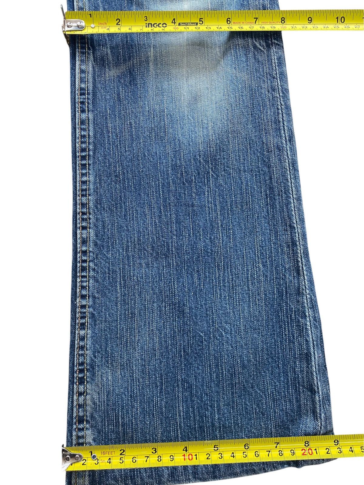 Japanese Brand Brappers Faded Wash Whiskered Style Straight Leg Jeans Size US 30 / EU 46 - 9 Thumbnail