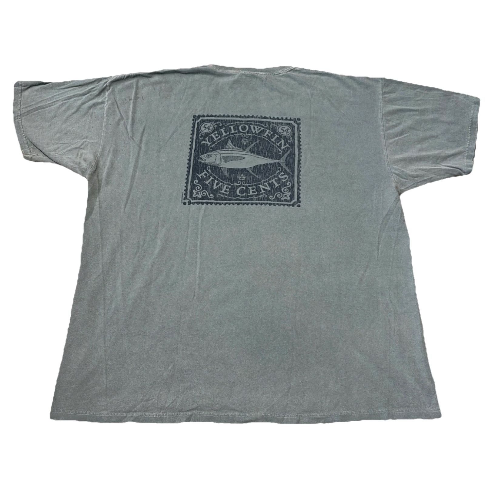 Anvil VINTAGE 90s Yellowfin Tuna Stamp Fishing Bait Nature Fish Green T-Shirt XL Size US XL / EU 56 / 4 - 2 Thumbnail