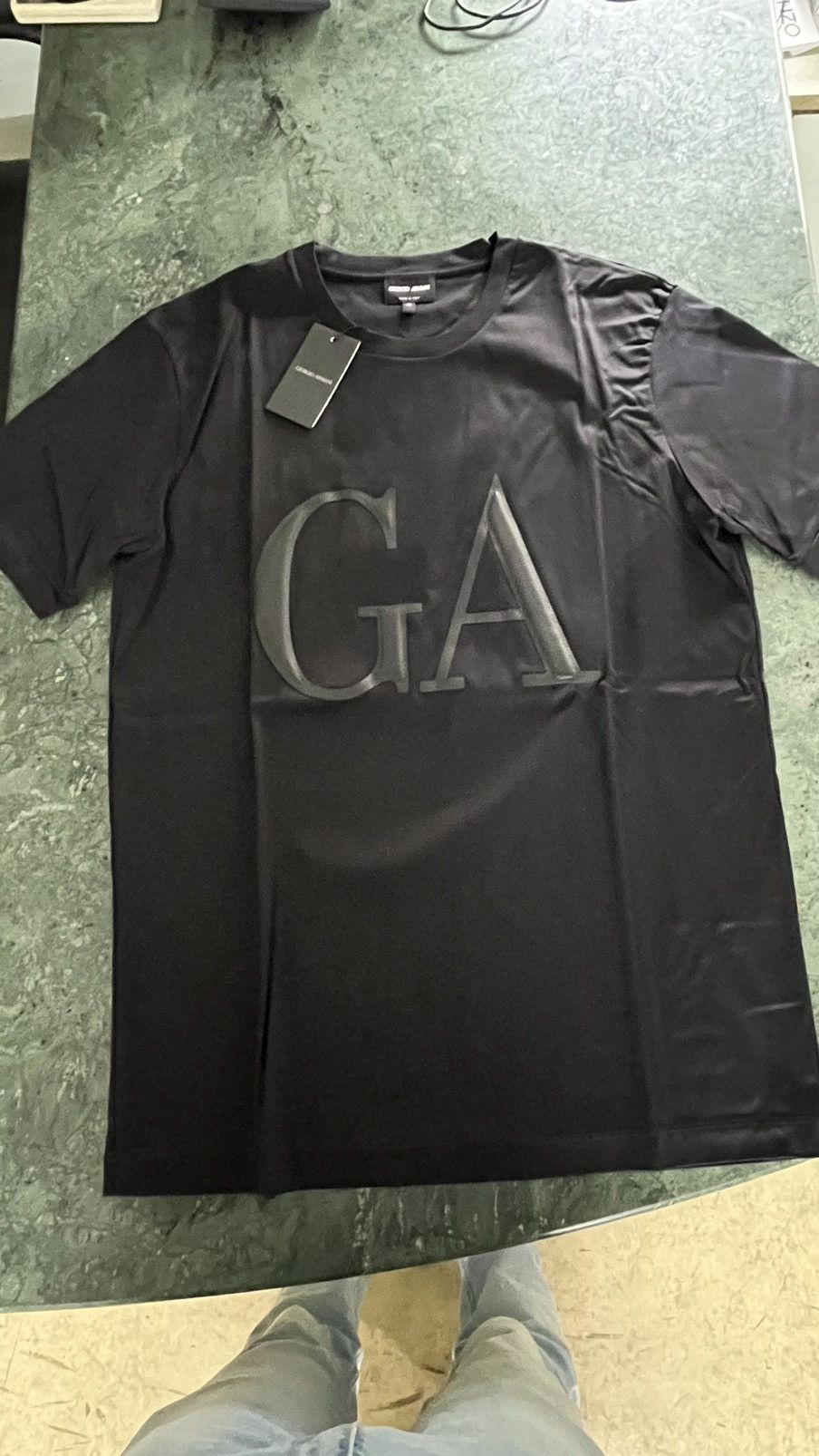 Giorgio Armani Giorgio Armani logo tshirt leather GA patch Size US M / EU 48-50 / 2 - 5 Thumbnail