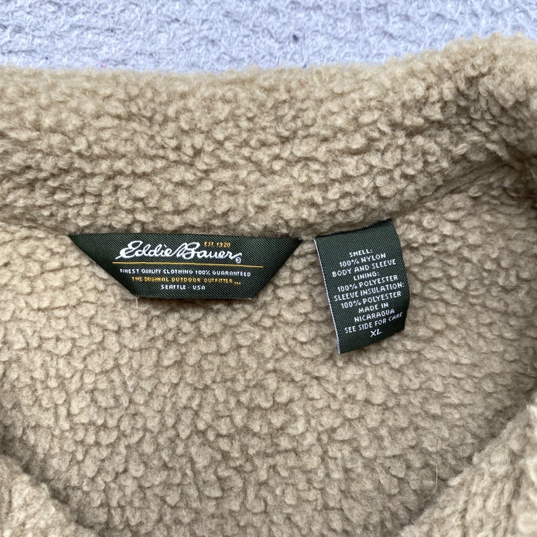 Eddie Bauer Eddie Bauer 1/2 Zip Sherpa Lined Nylon Jacket Men’s XL Green Mens Size US XL / EU 56 / 4 - 4 Thumbnail