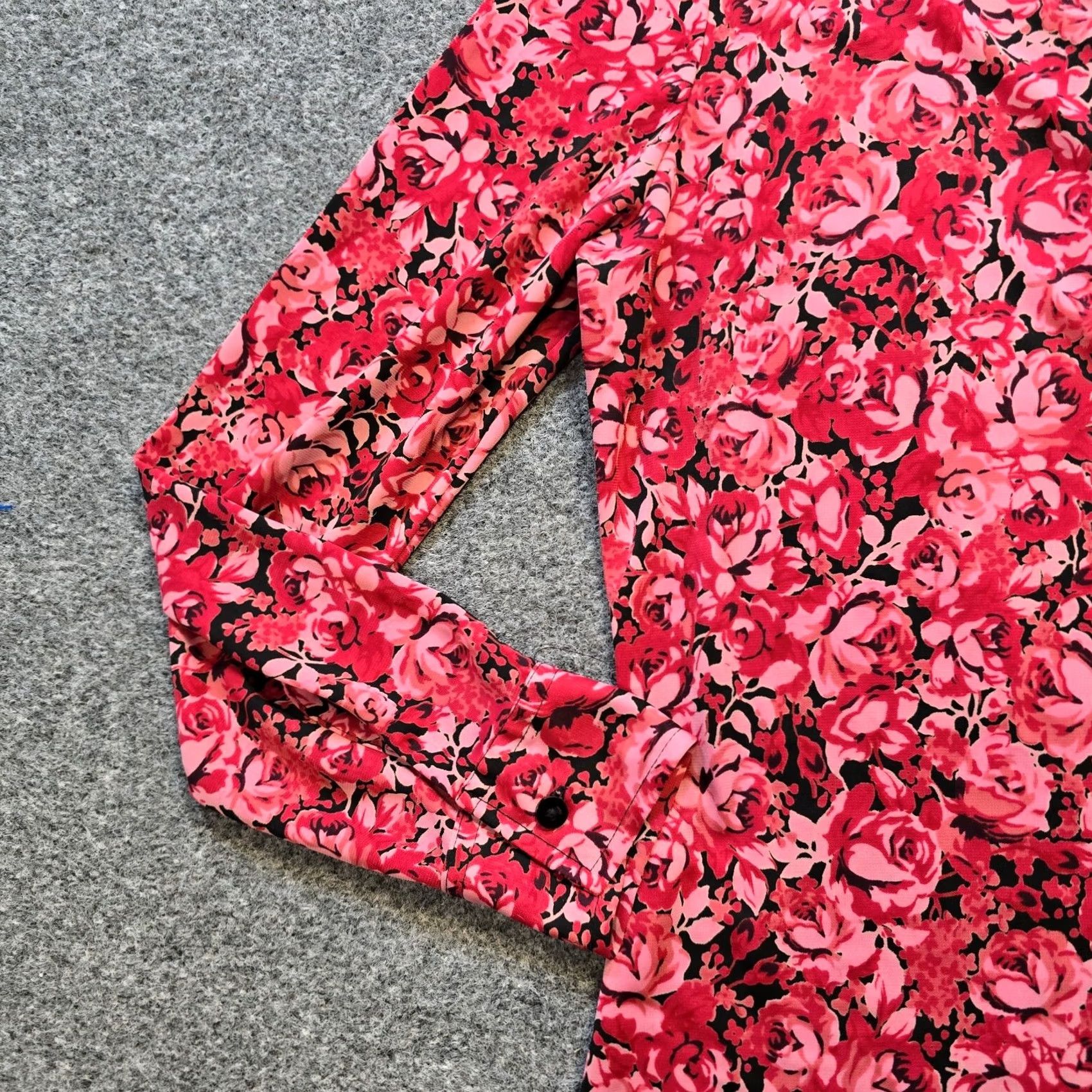 Express VINTAGE Express Blouse Womens Medium Pink Floral Stretch Button Long Sleeve 90s Y2K Size M / US 6-8 / IT 42-44 - 3 Thumbnail