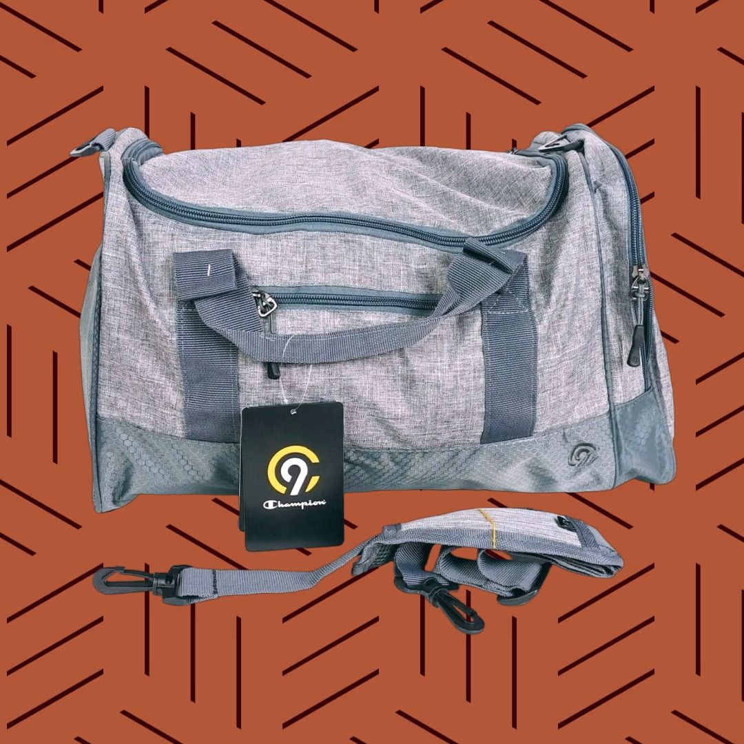 Champion Champion Duffel Bag Grey School Sport Gym Travel Workout 18" 4 Pocket Mens Womens Boys Girls Size ONE SIZE - 1 Thumbnail