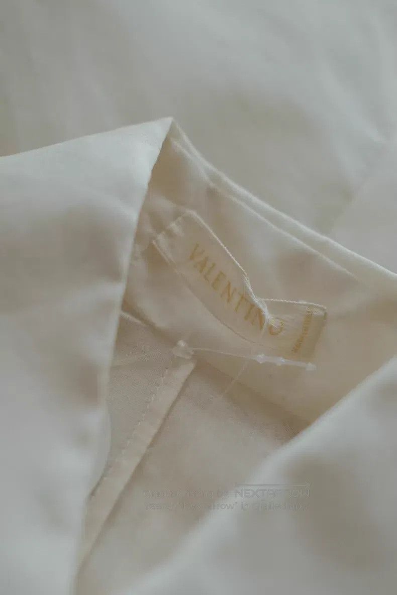 Valentino Valentino Silk pearl diamond-encrusted lace puff sleeve sh Size S / US 4 / IT 40 - 6 Thumbnail