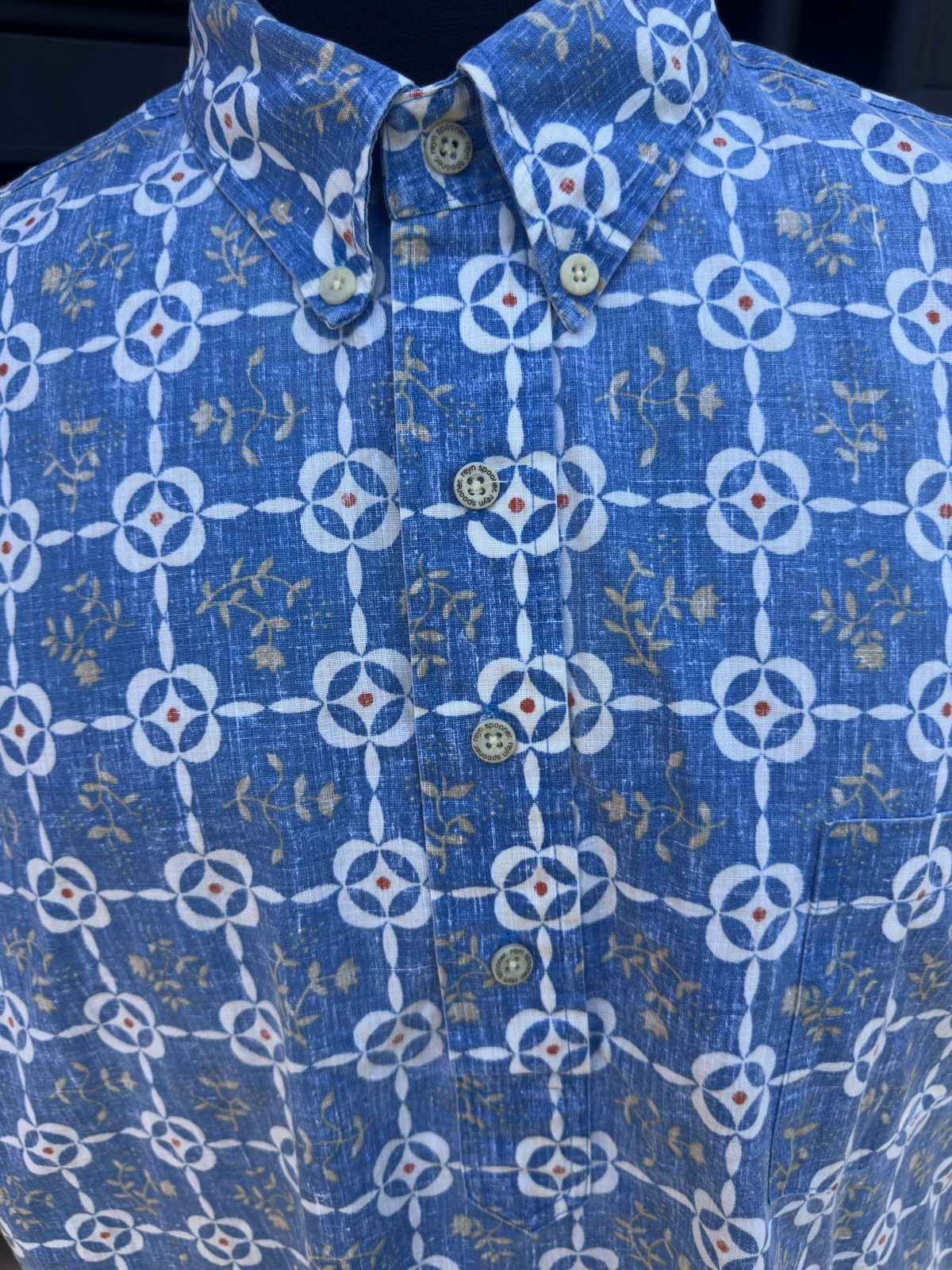 Reyn Spooner PreOwned Reyn Spooner Blue Hawaiian Print Classic Men's XL Size US XL / EU 56 / 4 - 3 Thumbnail