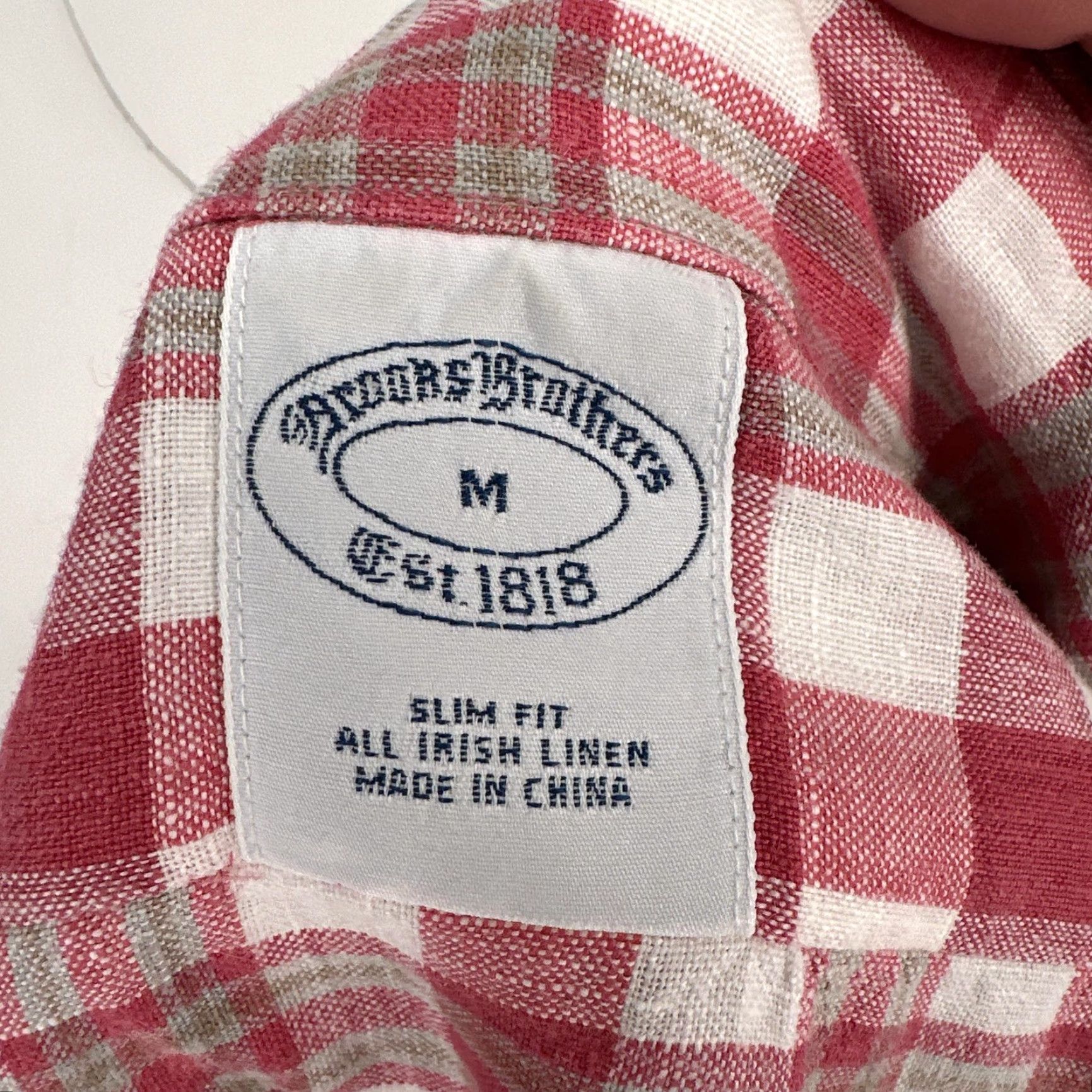 Brooks Brothers Brooks Brothers Shirt Mens Medium Red Plaid Linen Slim Fit Button Down Size US M / EU 48-50 / 2 - 6 Thumbnail