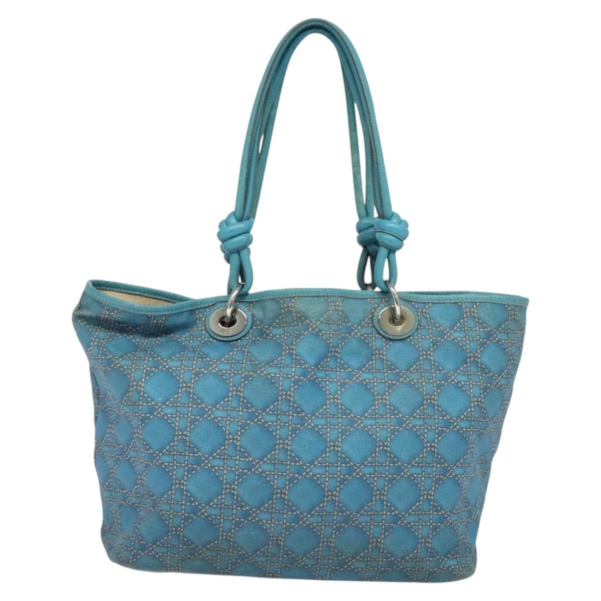Dior DIOR Canage Tote Bag Coated Canvas Blue Silver Size ONE SIZE - 3 Thumbnail