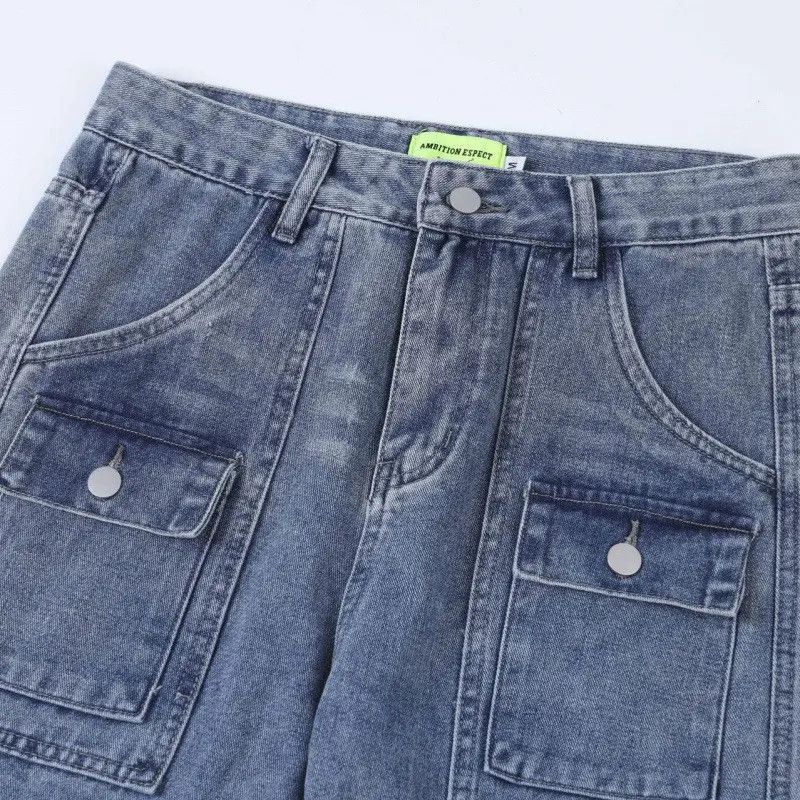 Japanese Brand Retro loose high street zipper jeans Size US 32 / EU 48 - 4 Thumbnail