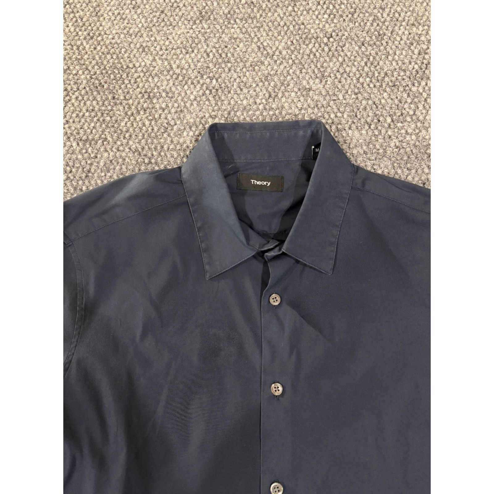 Theory Theory Button-Up Shirt Mens Medium Blue Short Sleeve Lightweight Casual Size US M / EU 48-50 / 2 - 4 Thumbnail