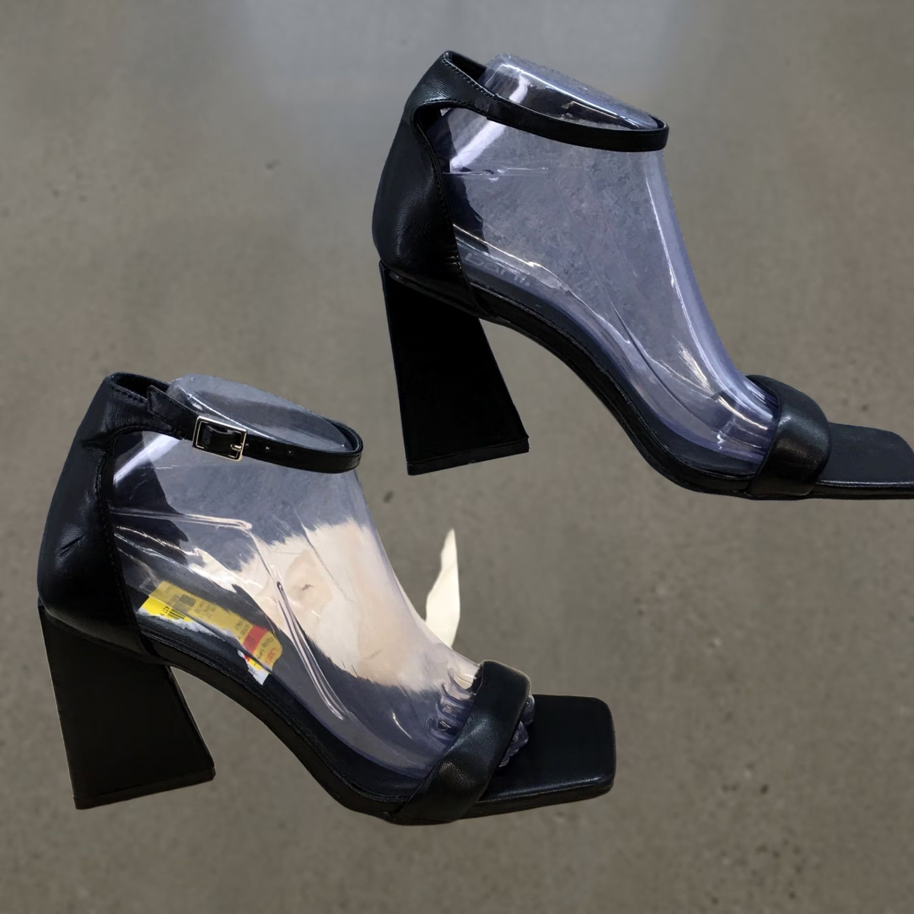 Bar III Bar III Heels Womens 8 M Black Faux Leather Ankle Strap Casual Block Heel NEW Size US 8 / IT 38 - 1 Thumbnail