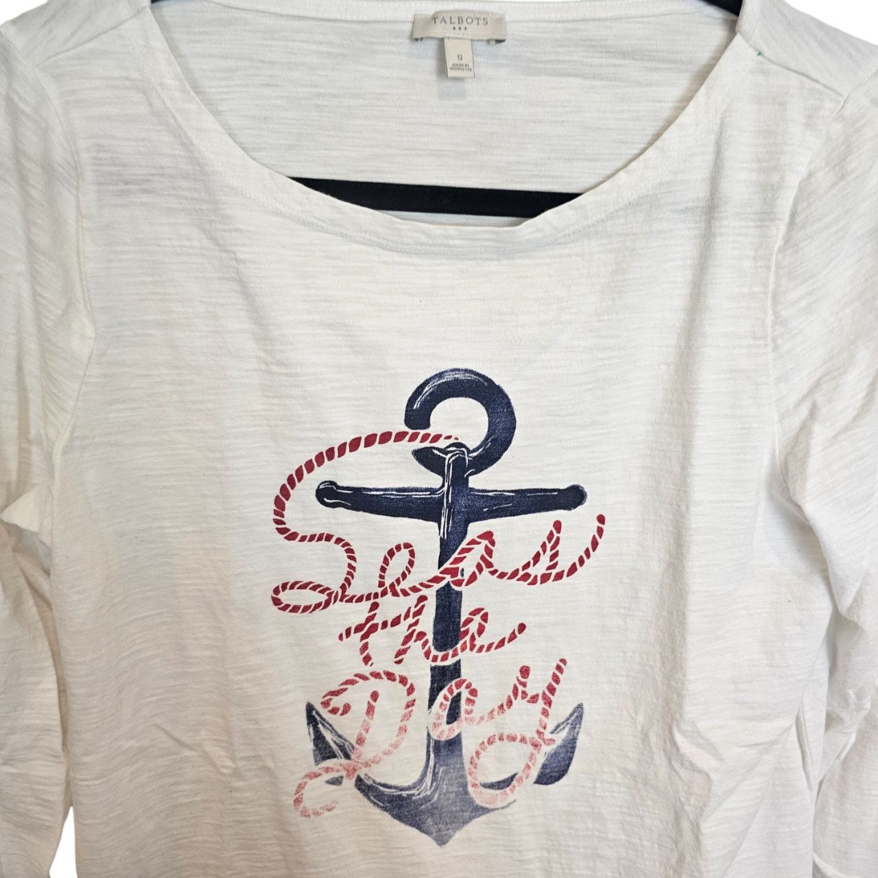 Talbots Talbots Womens Graphic Tee Size S "Seas The Day" Nautical Size S / US 4 / IT 40 - 2 Thumbnail