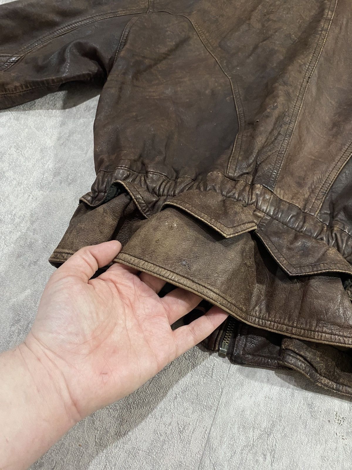 Le Grande Bleu (L.G.B.) Vintage Distressed Leather Jacket LGB If Six Was Nine Style Size M / US 6-8 / IT 42-44 - 22 Thumbnail