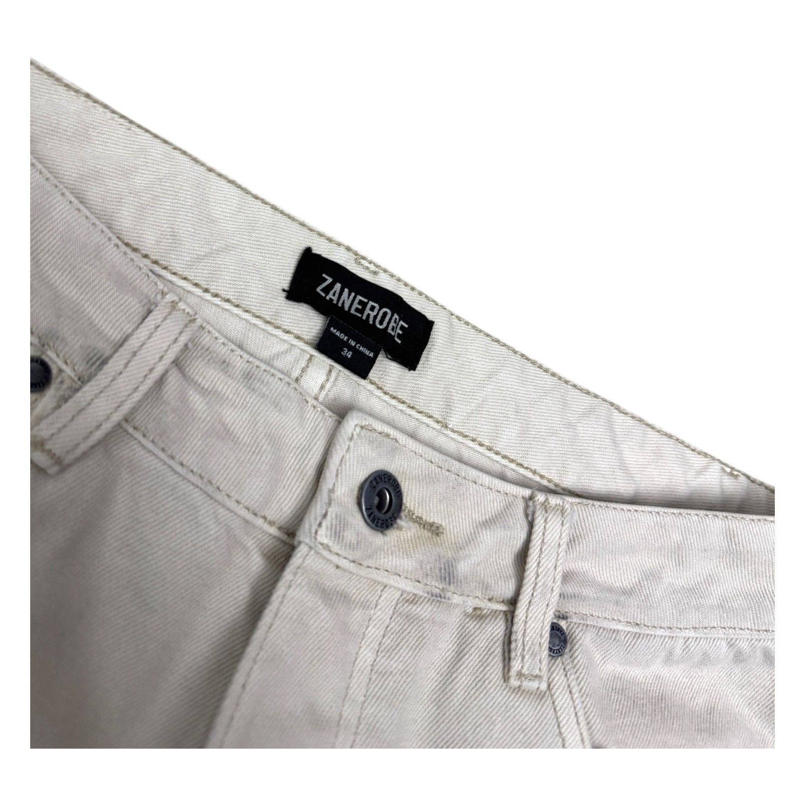 Zanerobe ZANEROBE Designer Streetwear Casual Cream Denim Jeans 34x28 Size US 34 / EU 50 - 3 Thumbnail