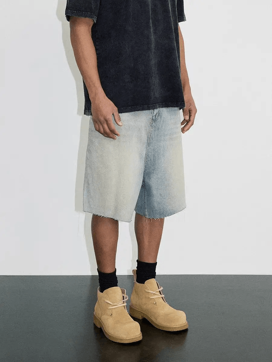 Japanese Brand × Vintage Washed vintage baggy denim shorts Size US 34 / EU 50 - 3 Thumbnail