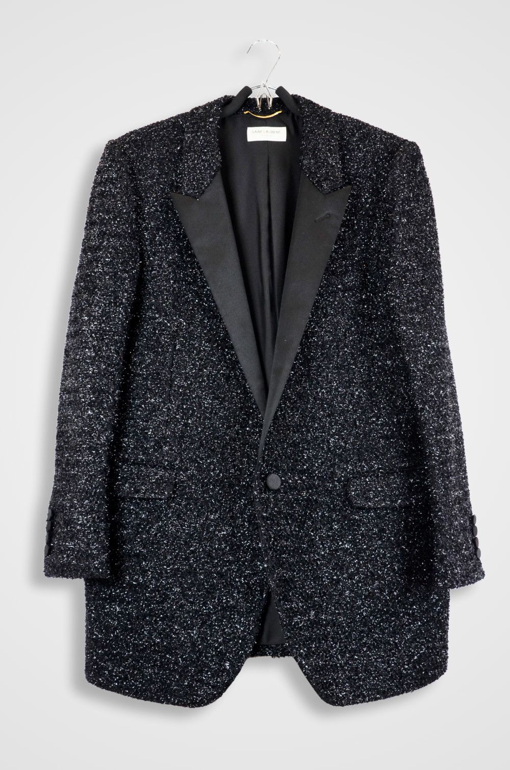 Saint Laurent Paris Saint Laurent Paris Black Sparkle Tuxedo Blazer – Size 46 Size 46R - 1 Thumbnail