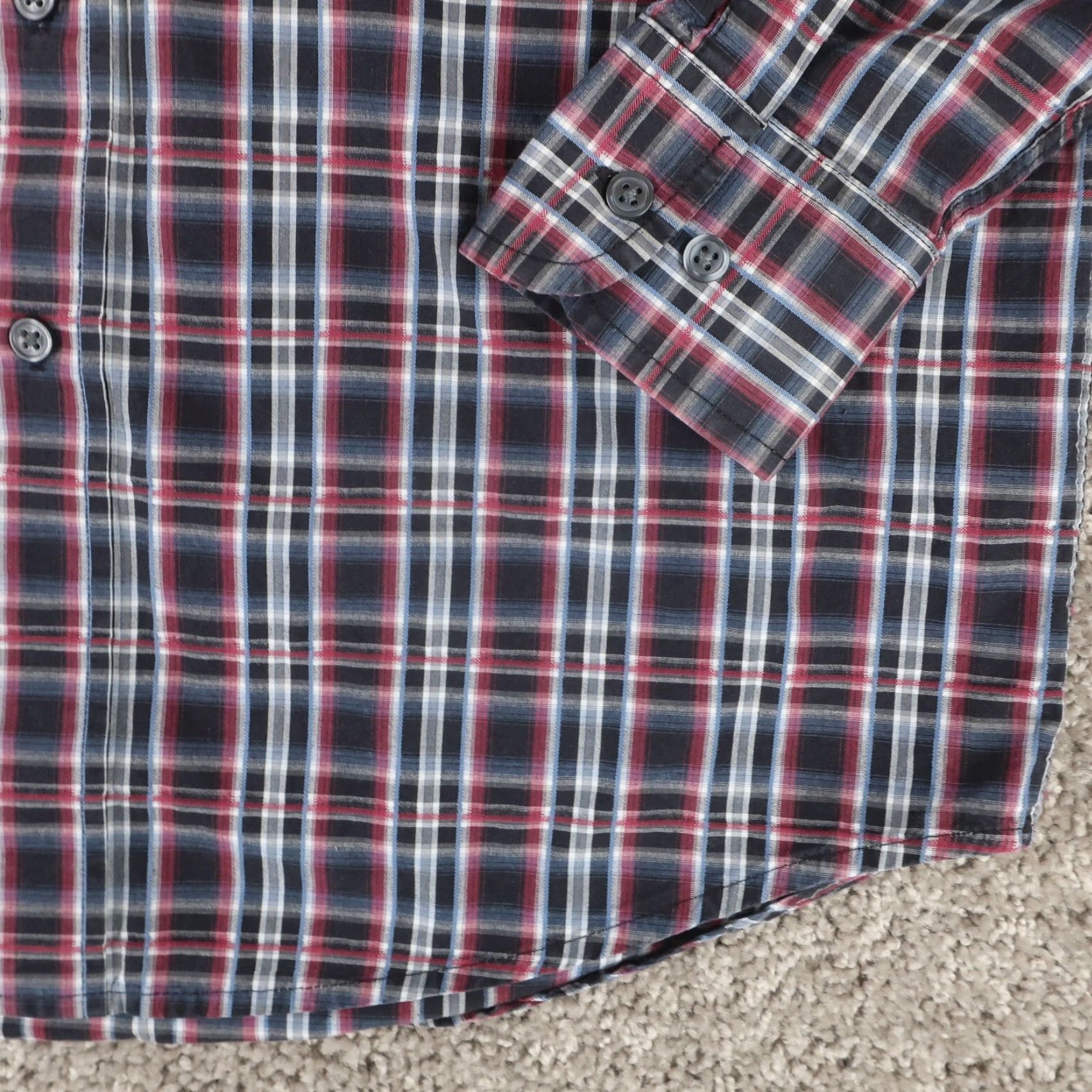Wrangler George Strait Western Shirt Men S Black Maroon Plaid Cowboy Ranchwear Size US S / EU 44-46 / 1 - 6 Thumbnail