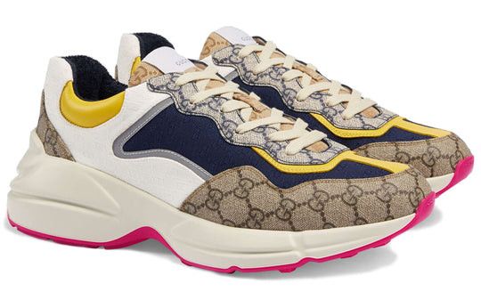 image of Gucci Gg Rhyton Monogram Sneakers in Brown, Men's (Size 14)