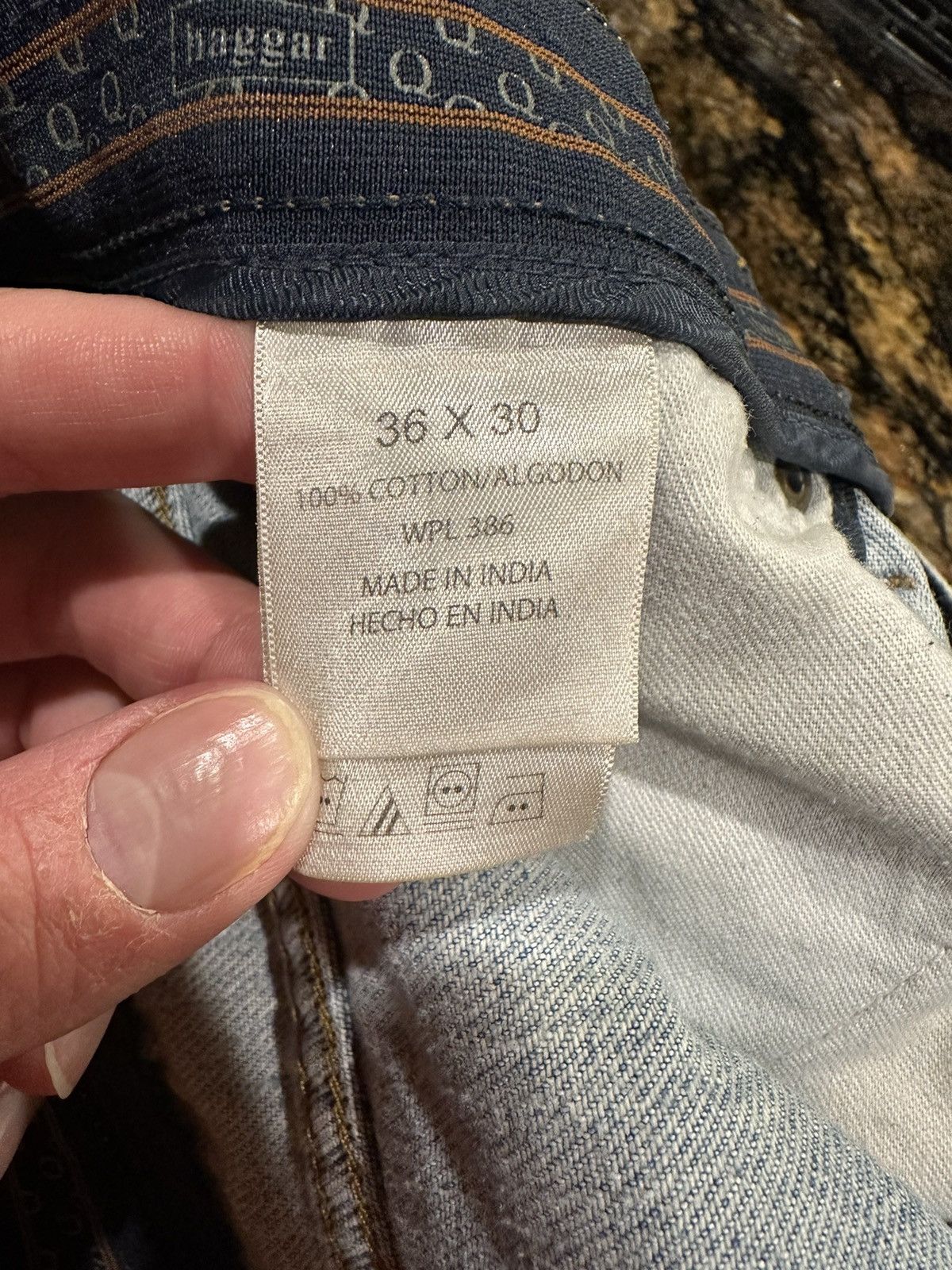 Haggar × Vintage Vintage Haggar Blue Thrash Distressed Painter Denim Jeans Size US 36 / EU 52 - 11 Thumbnail