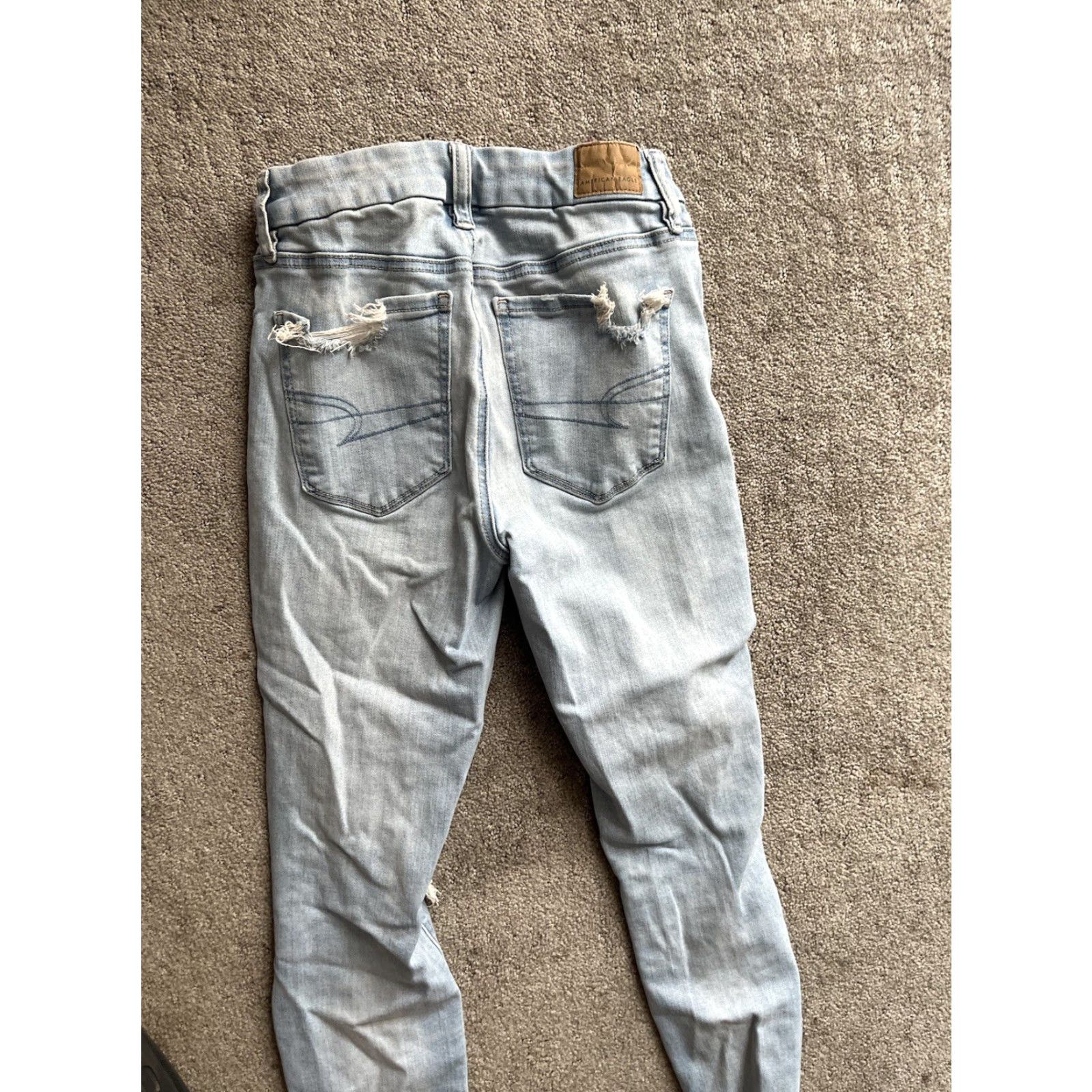 American Eagle Outfitters American Eagle Jeans Womens 2 Long Blue Curvy High Rise Jegging Distressed Size 26" / US 2 / IT 38 - 2 Thumbnail