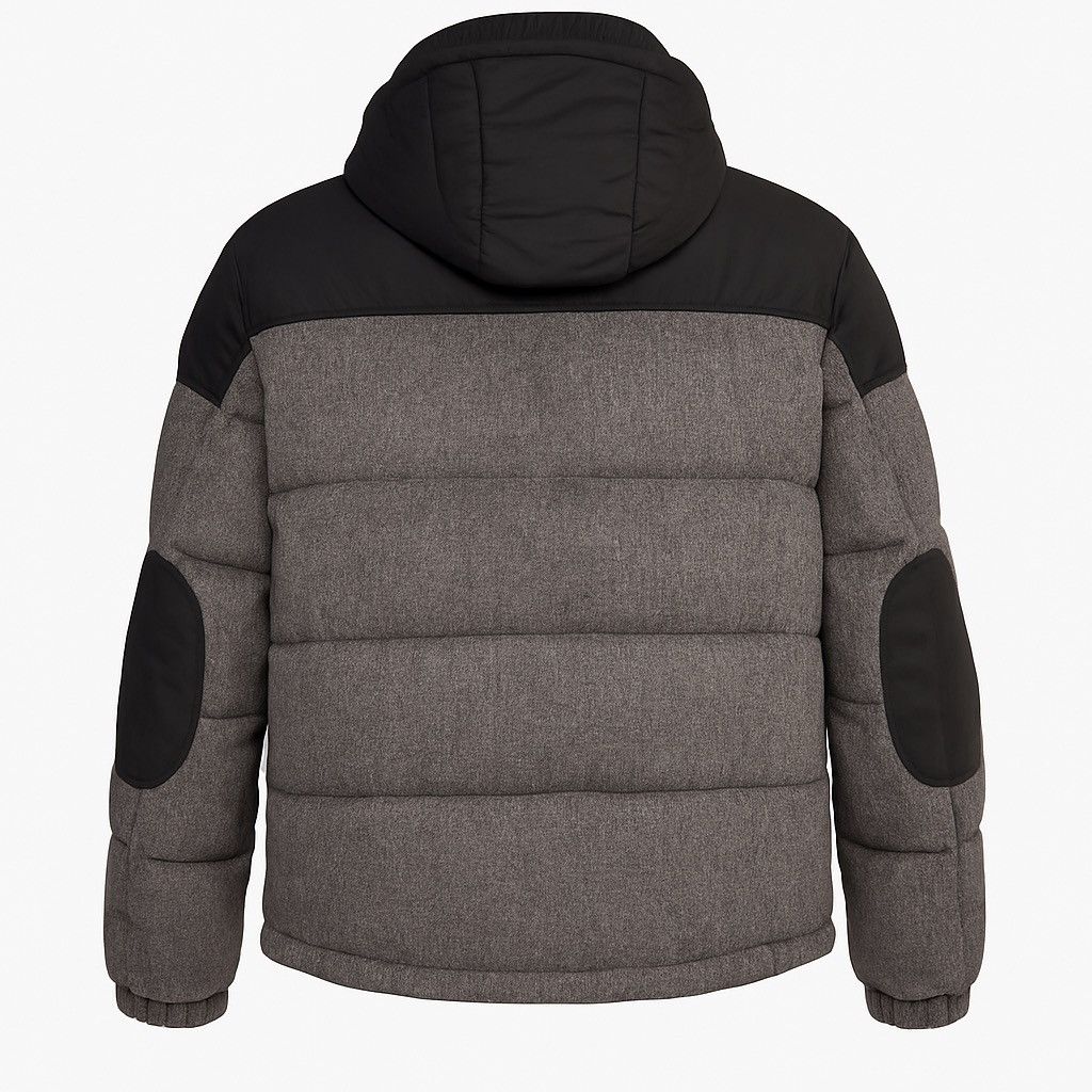 Moncler Vintage Moncler Down Jacket Herringbone Grey Black Hooded Size US XL / EU 56 / 4 - 2 Thumbnail