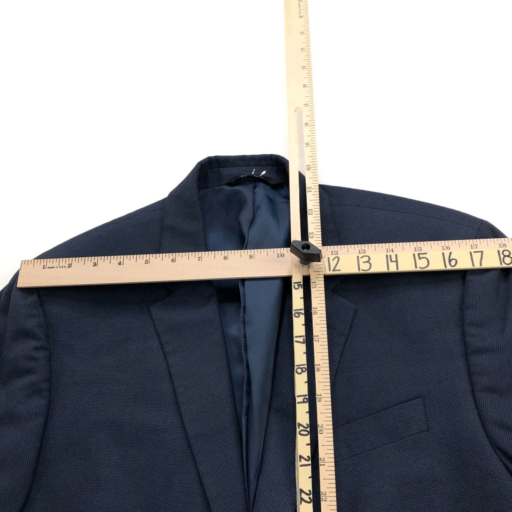 Banana Republic Banana Republic Sport Coat Jacket Bird's Eye Blue 40 Regular Fit Men Jacket Notch Lapel Four-Button Front Size US XXS / EU 40 - 5 Thumbnail