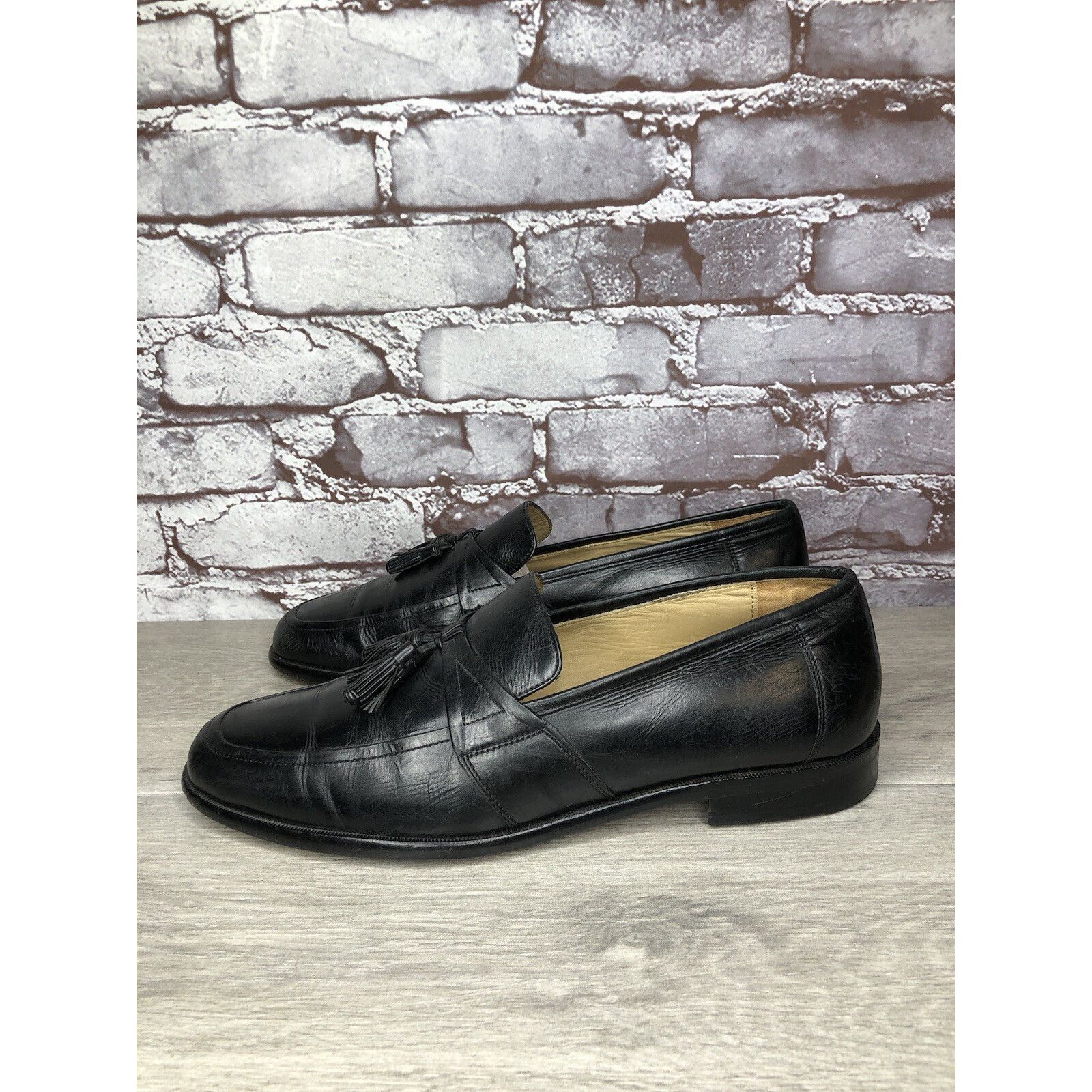 Johnston & Murphy Johnston & Murphy Black Leather Tassel Loafers Dress Shoes M Size US 11 / EU 44 - 1 Thumbnail