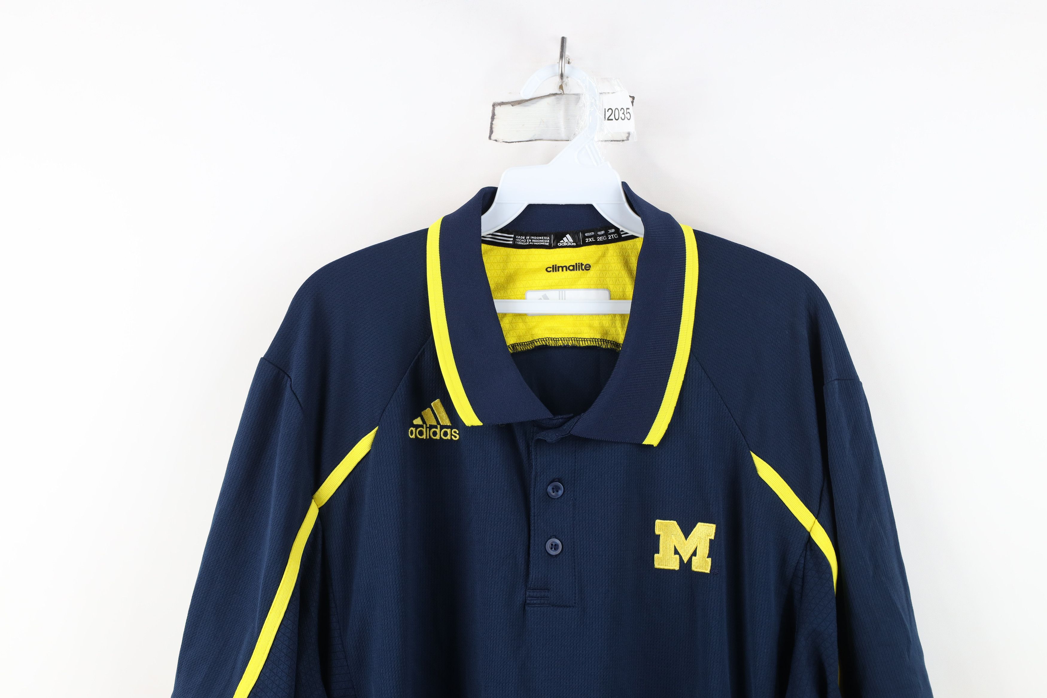 Adidas Adidas University of Michigan Football Polo Shirt Blue Size US XXL / EU 58 / 5 - 2 Thumbnail