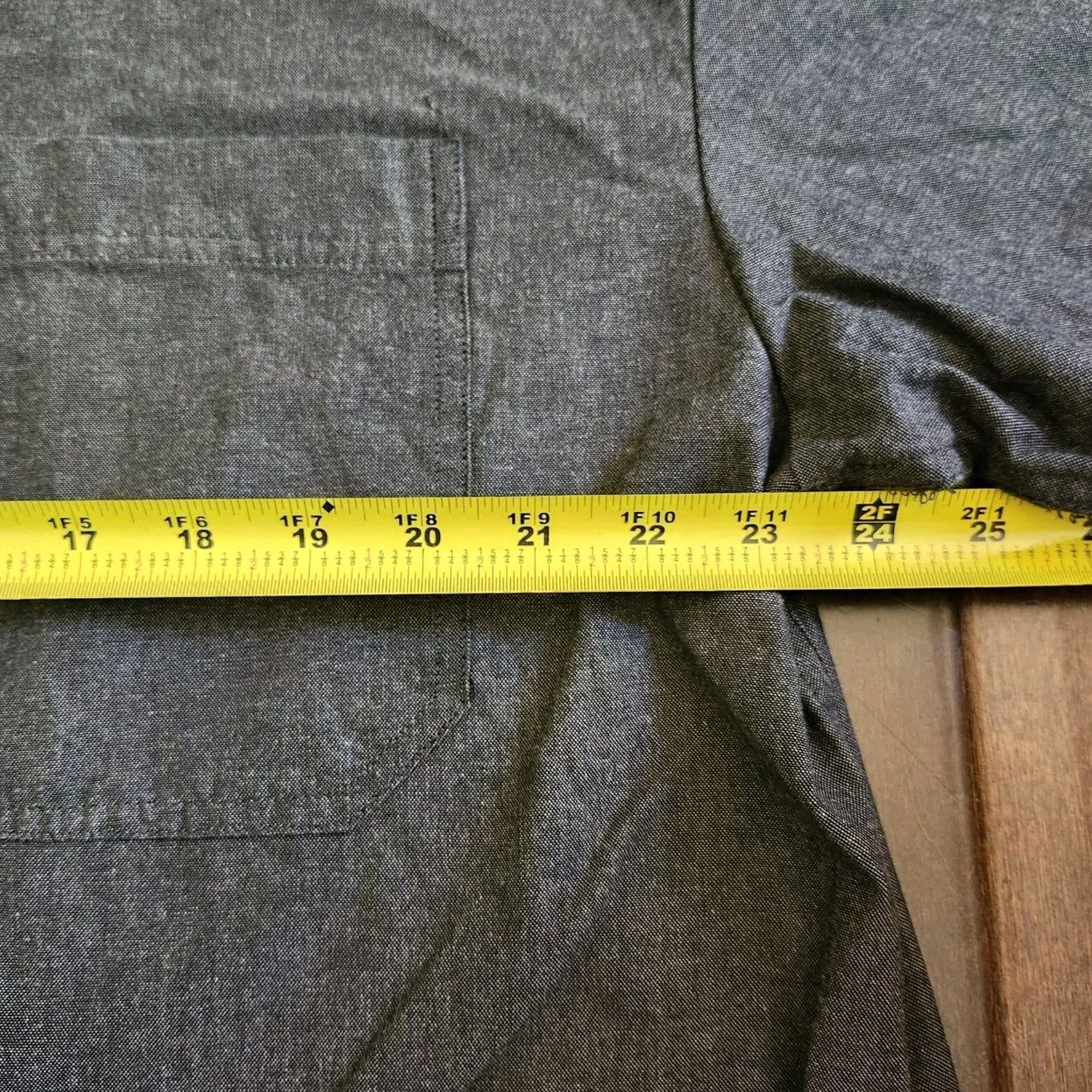 Vintage Yago Shirt Button-Up Pocket Short Sleeve Gray 2XL Mens Regular Classic Solid Polyester Cotton Size US XXL / EU 58 / 5 - 5 Thumbnail