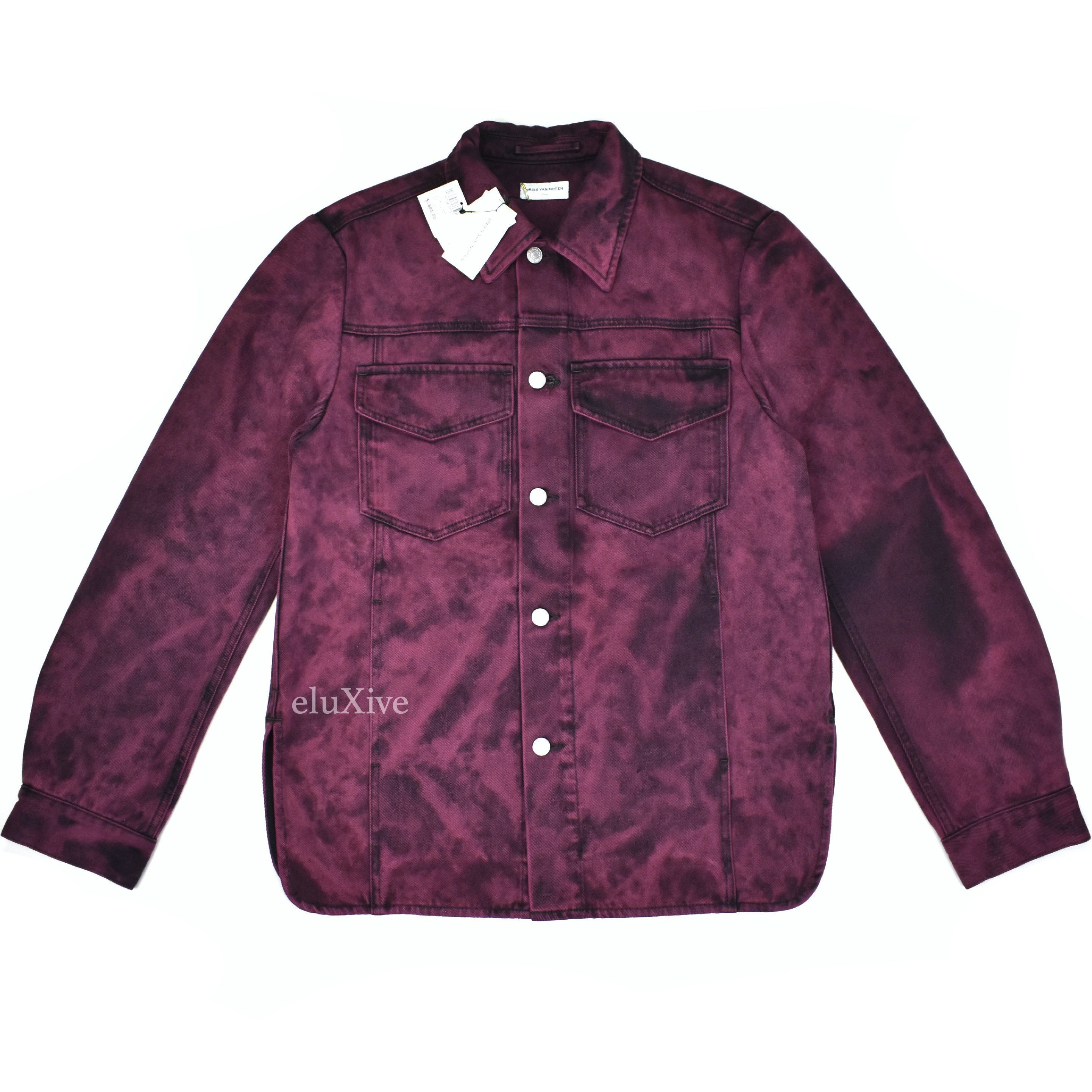 Dries Van Noten Dries Van Noten Bordeaux Dyed Denim Trucker Jacket L Size US L / EU 52-54 / 3 - 1 Preview