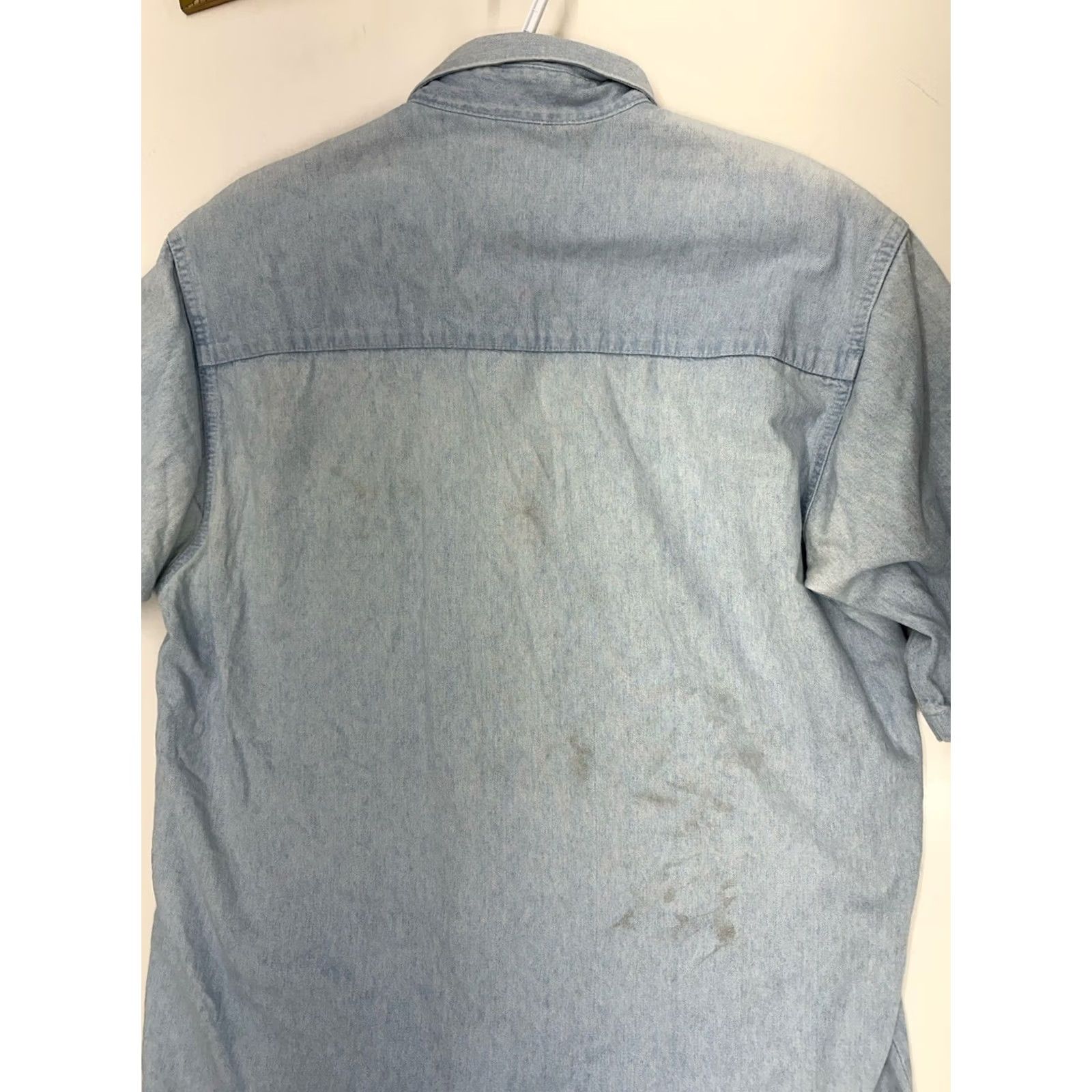 Vintage Three Rivers Mens Shirt Medium Short Sleeve Button-Up Denim Plaid 80s 90s Cars Hall of Fame Mens Regular Slim? Size US M / EU 48-50 / 2 - 7 Thumbnail