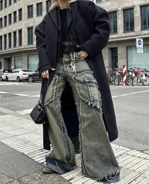 VIBE Embroidered Wide Leg Denim Jeans Size US 32 / EU 48 - 5 Thumbnail
