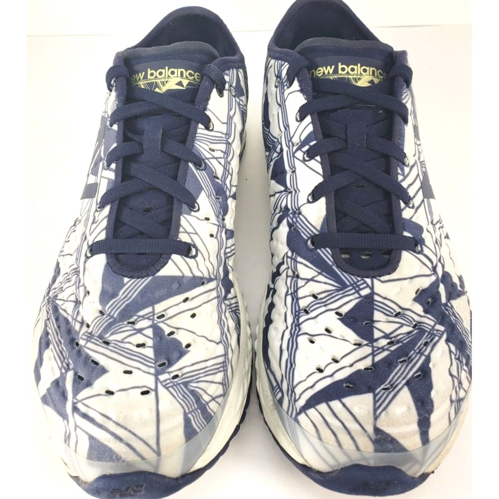 New Balance New Balance Fresh Foam Women's 8.5M Sneakers White with Navy Blue Geometric Pattern Ladies Casual Shoes Women 8.5M Sneakers Size US 9 / IT 39 - 3 Thumbnail