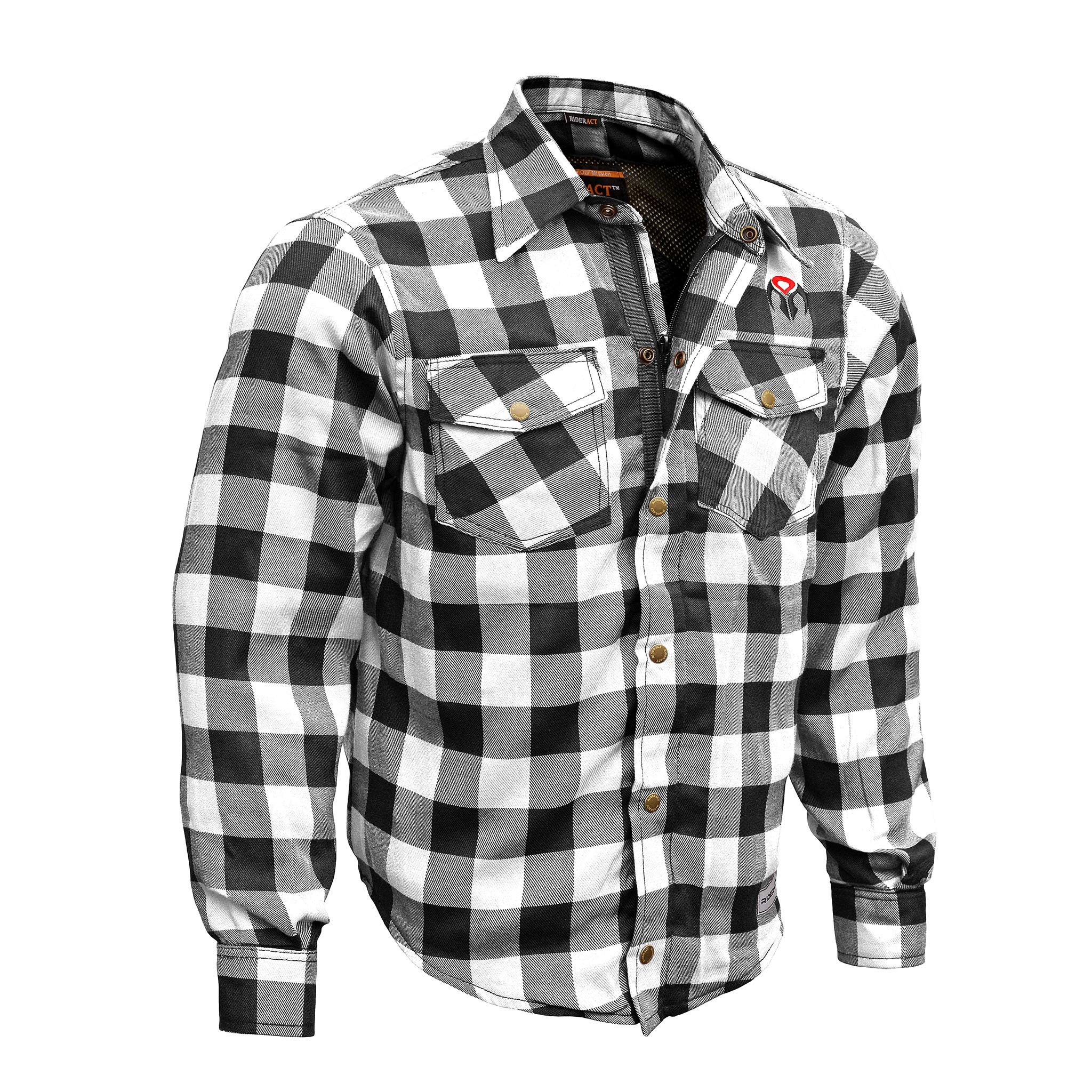 Dixxon × Flannel × Other RIDERACT® Reinforced Men's Motorcycle Shirt Black & White Size US M / EU 48-50 / 2 - 3 Thumbnail
