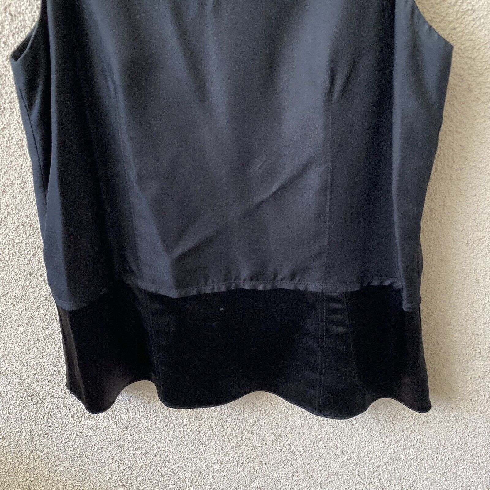 Rag & Bone Rag & Bone Womens Top Black Satin Sleeveless Blouse Two Tone Size XS / US 0-2 / IT 36-38 - 2 Thumbnail