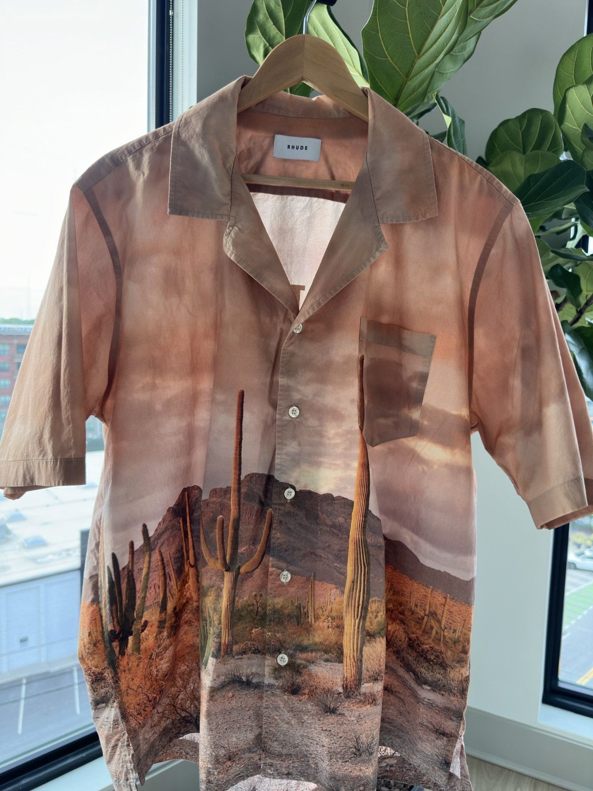 image of Rhude Desert Resort Shirt () in Tan, Men's (Size XL)