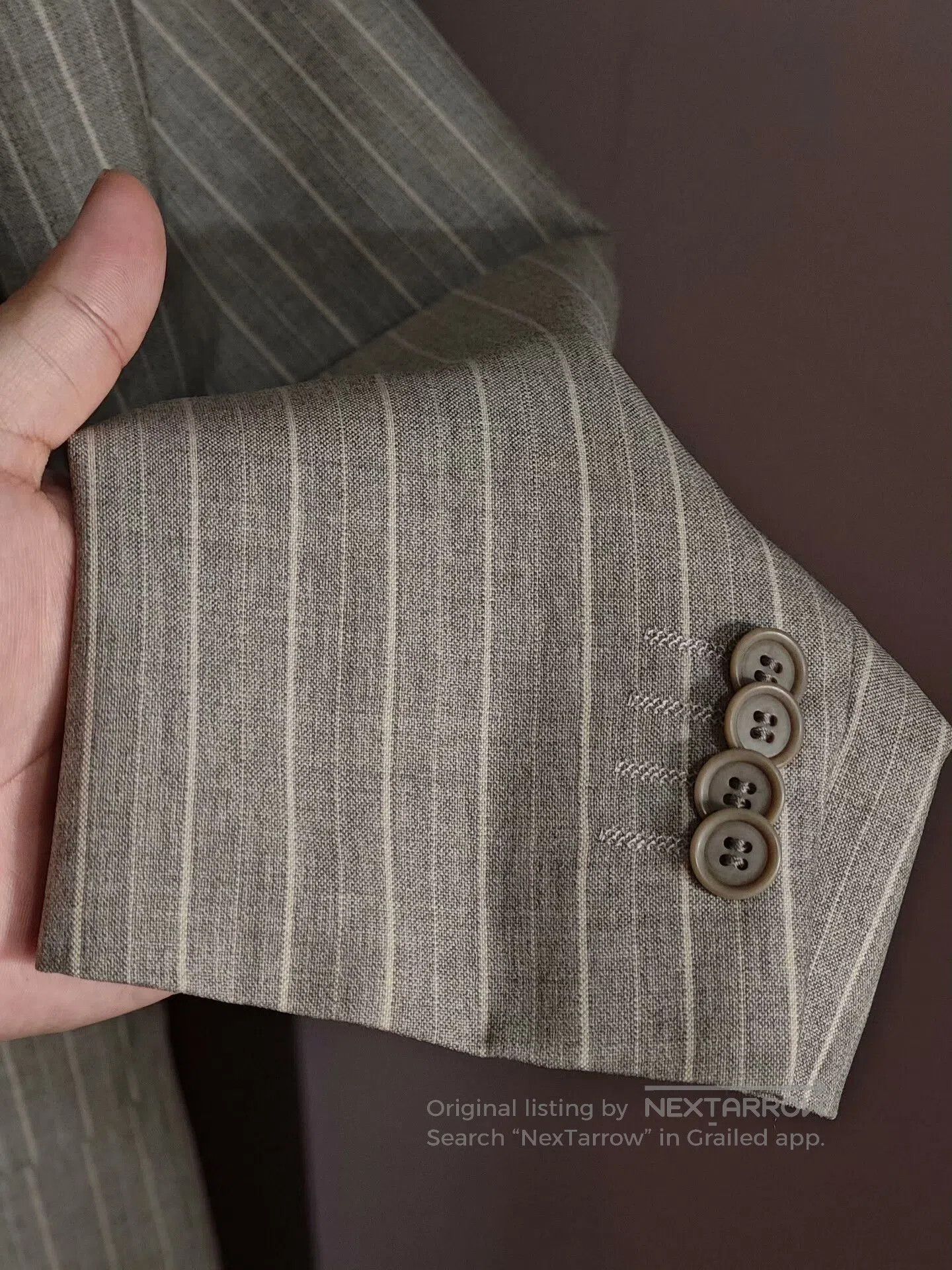 Ring Jacket Japanese Wool Linen Striped Blazer. Size US S / EU 44-46 / 1 - 3 Thumbnail