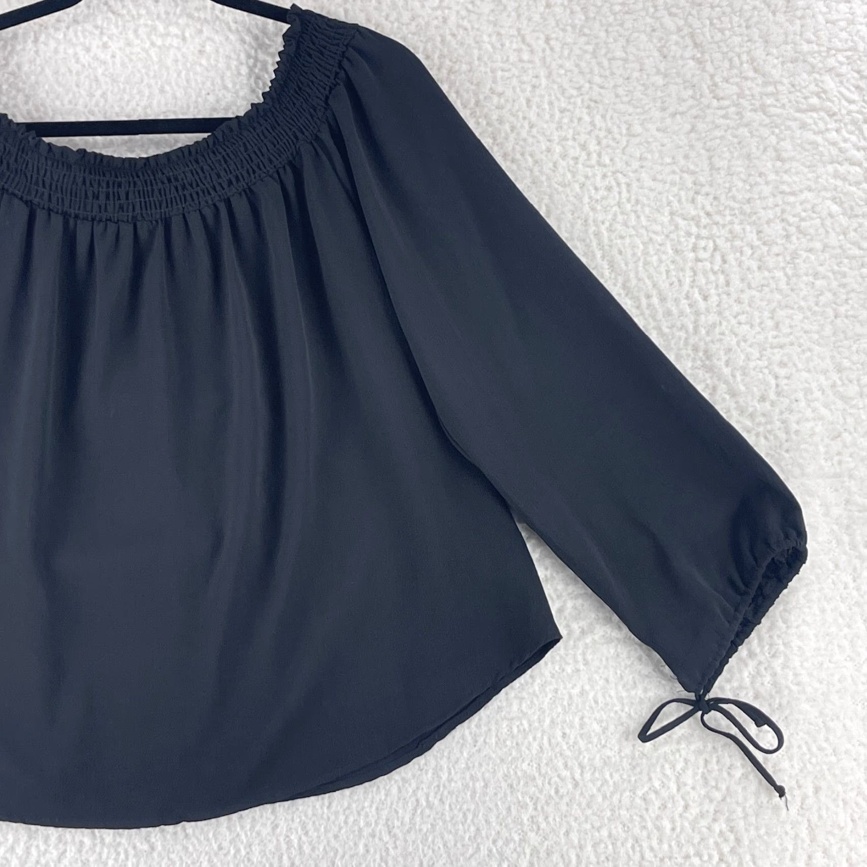 Vintage Chelsea 28 Black Off the Shoulder Shirt Womens Long Sleeve Pullover Size M Size M / US 6-8 / IT 42-44 - 3 Thumbnail